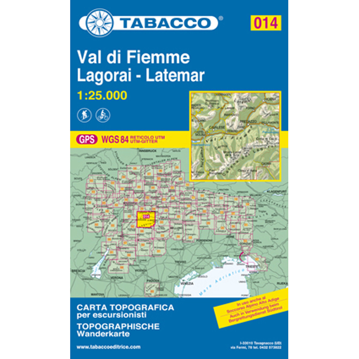Image of Tabacco Val di Viemme - Lagorai - Latemar 014 Wanderkarte