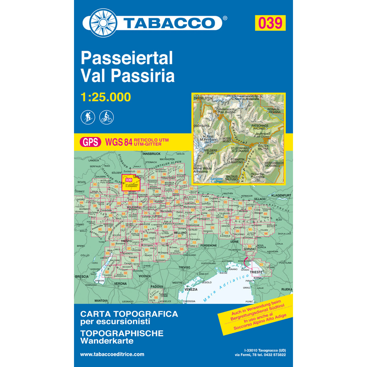 Image of Tabacco Passeiertal 039 Wanderkarte