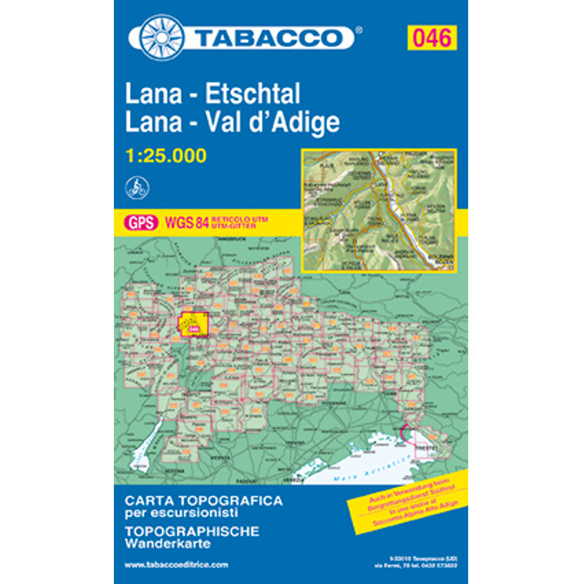 Image of Tabacco Lana - Etschtal 046 Wanderkarte