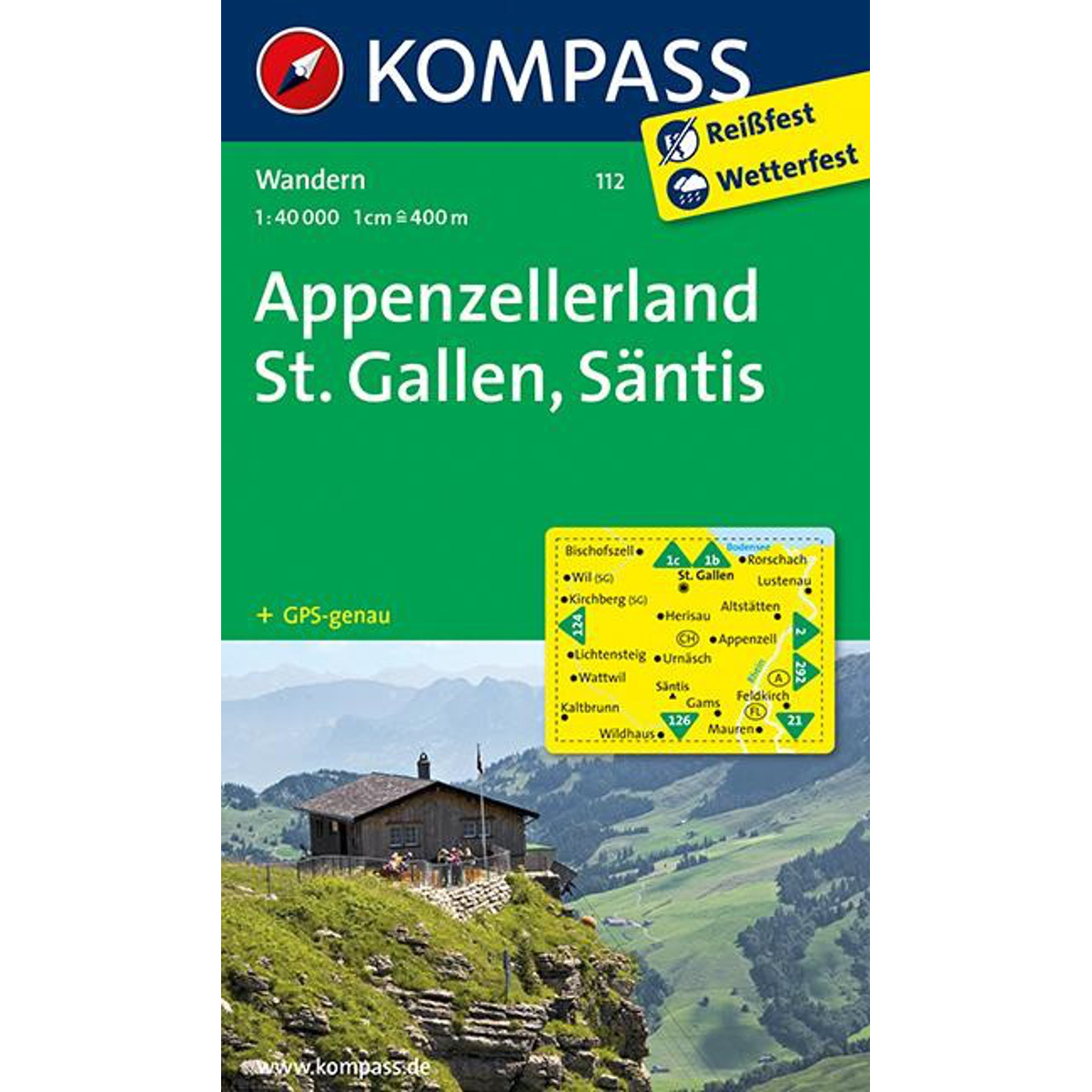 Image of Kompass Verlag WK 112 Appenzell - St. Gallen - Säntis