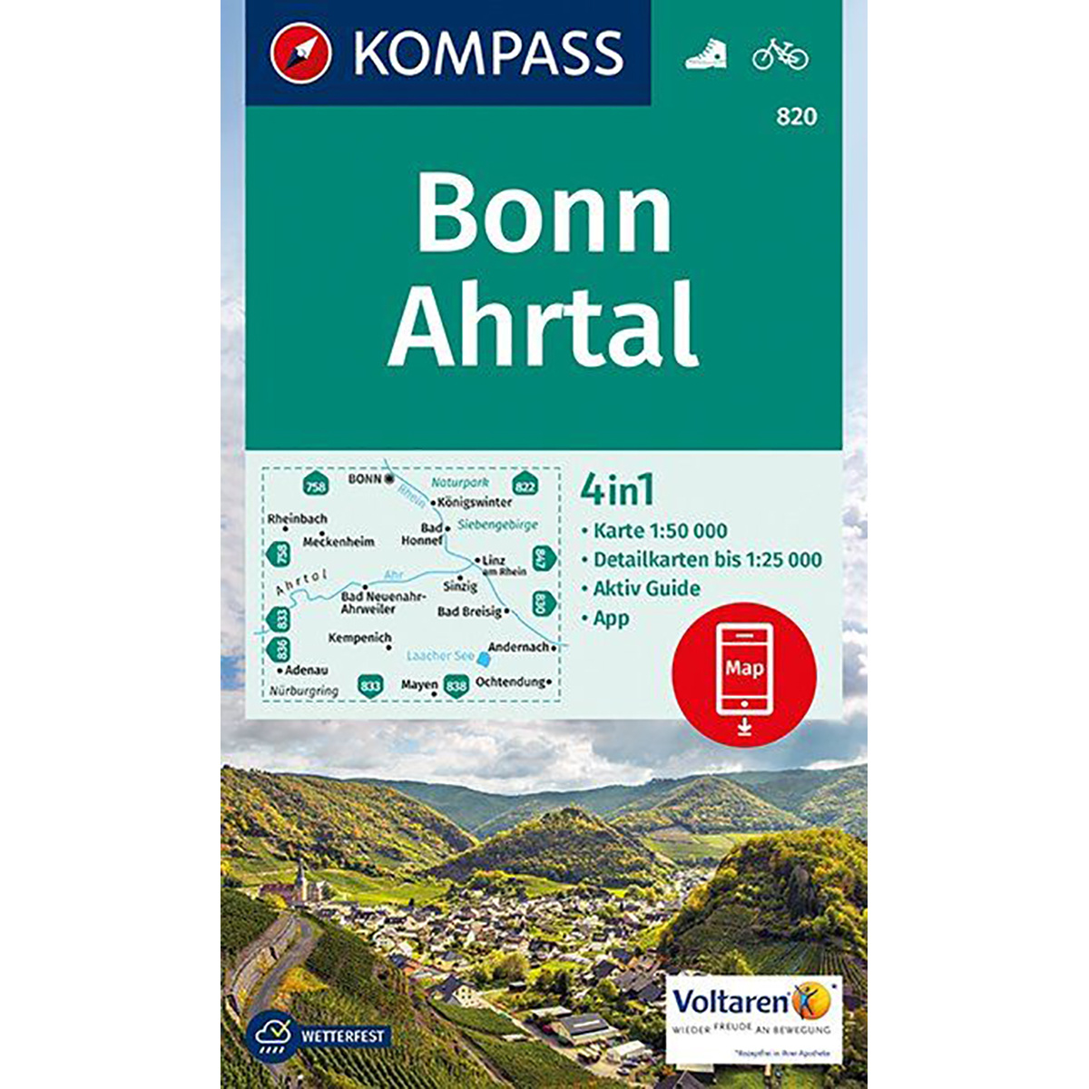 Image of Kompass Verlag WK 820 Bonn, Ahrtal