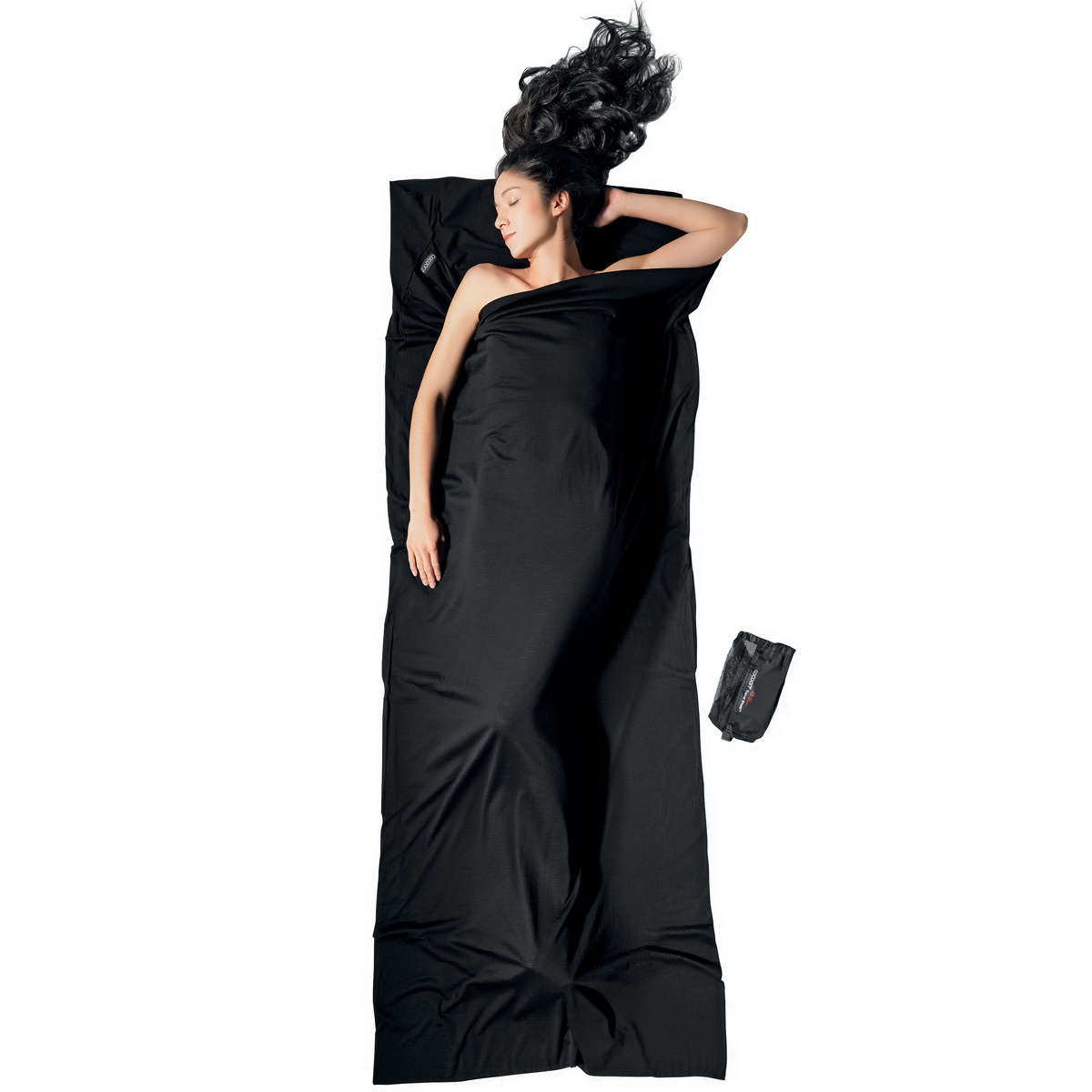 Cocoon TravelSheet Merino Wool (Taglia max. 210cm, Nero)
