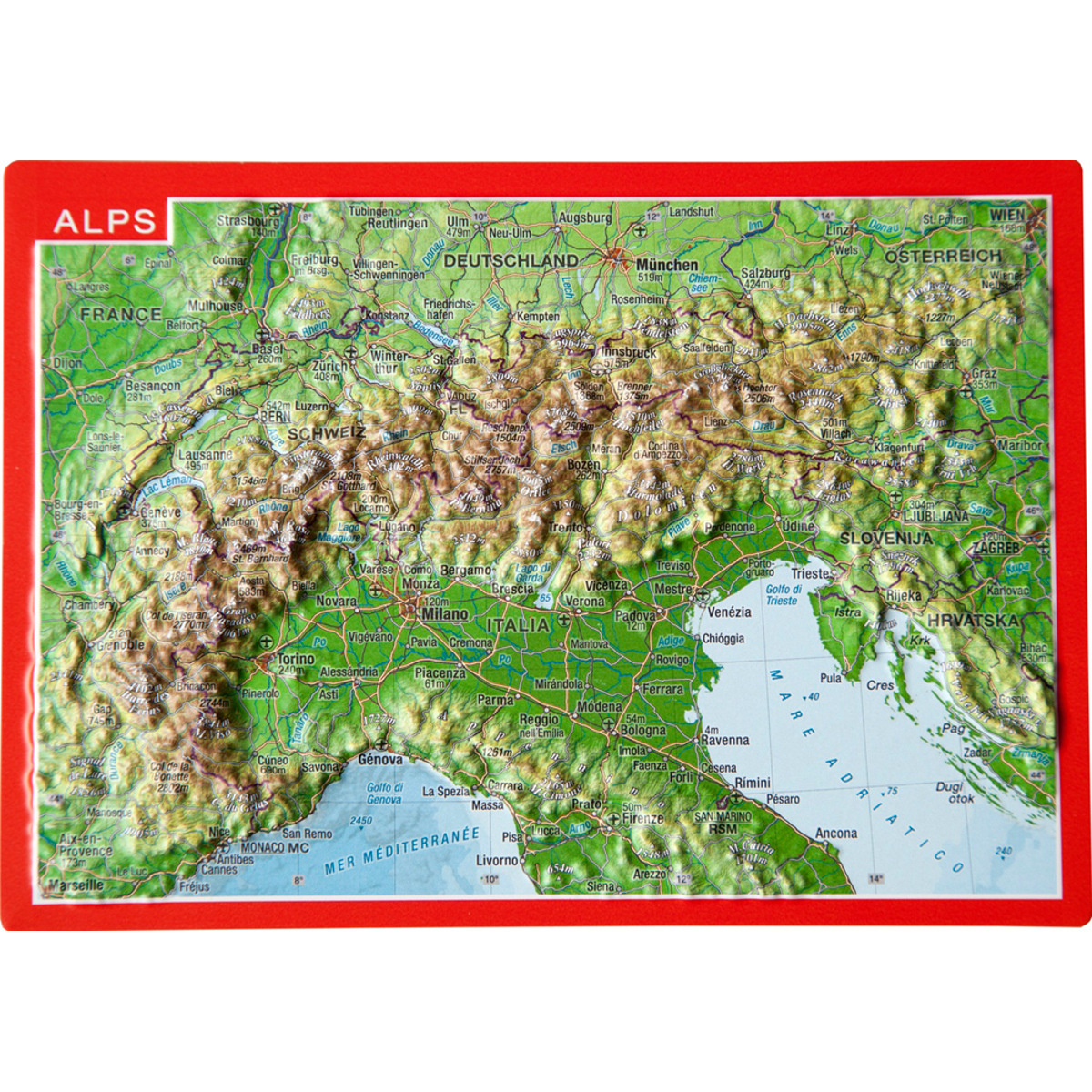Image of Georelief 3D Reliefpostkarte Alpen