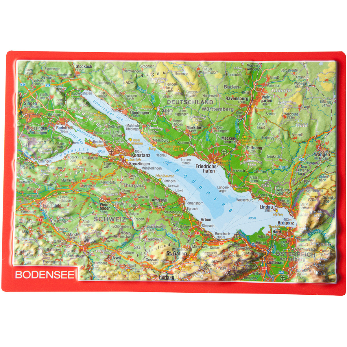 Image of Georelief 3D Reliefpostkarte Bodensee