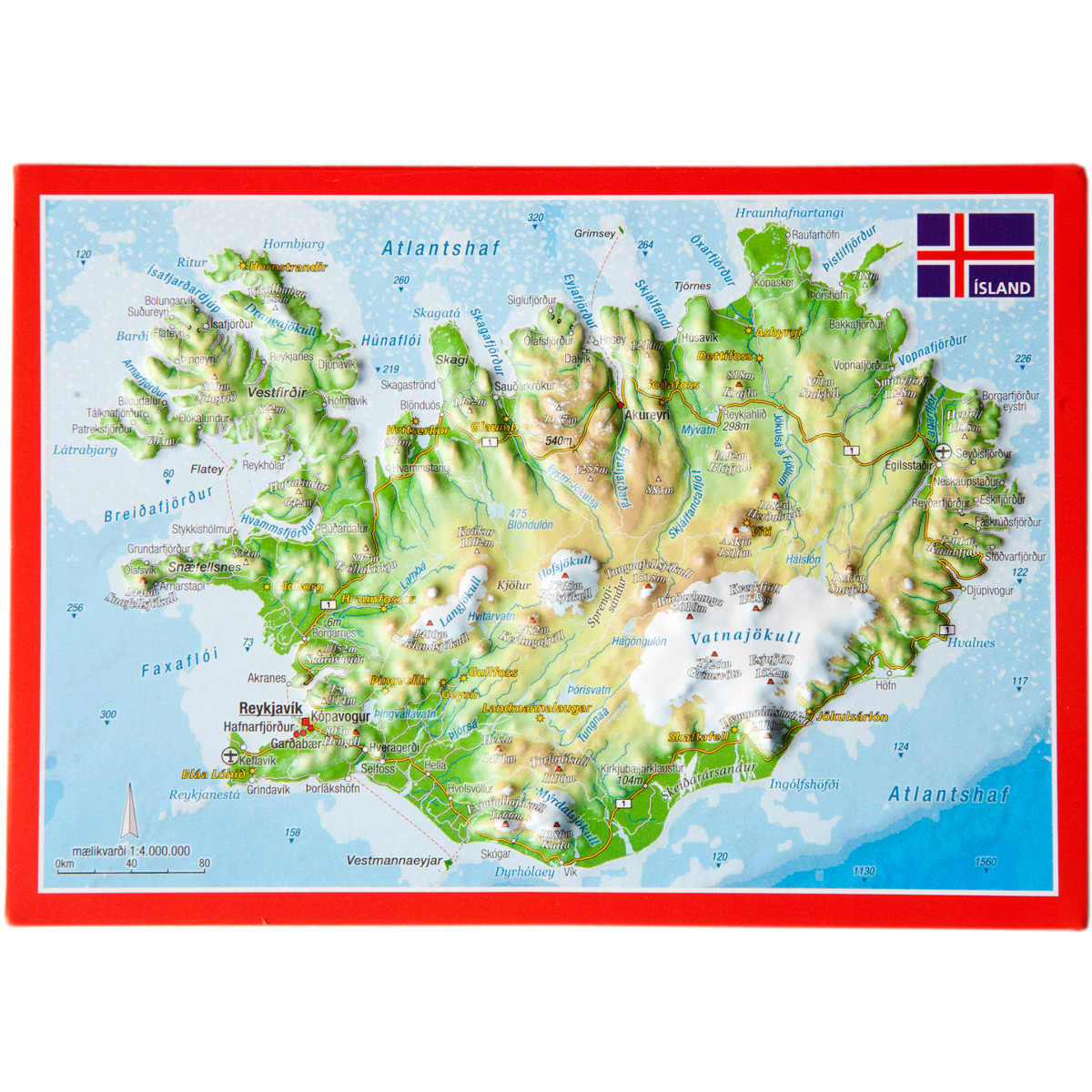 Image of Georelief 3D Reliefpostkarte Island