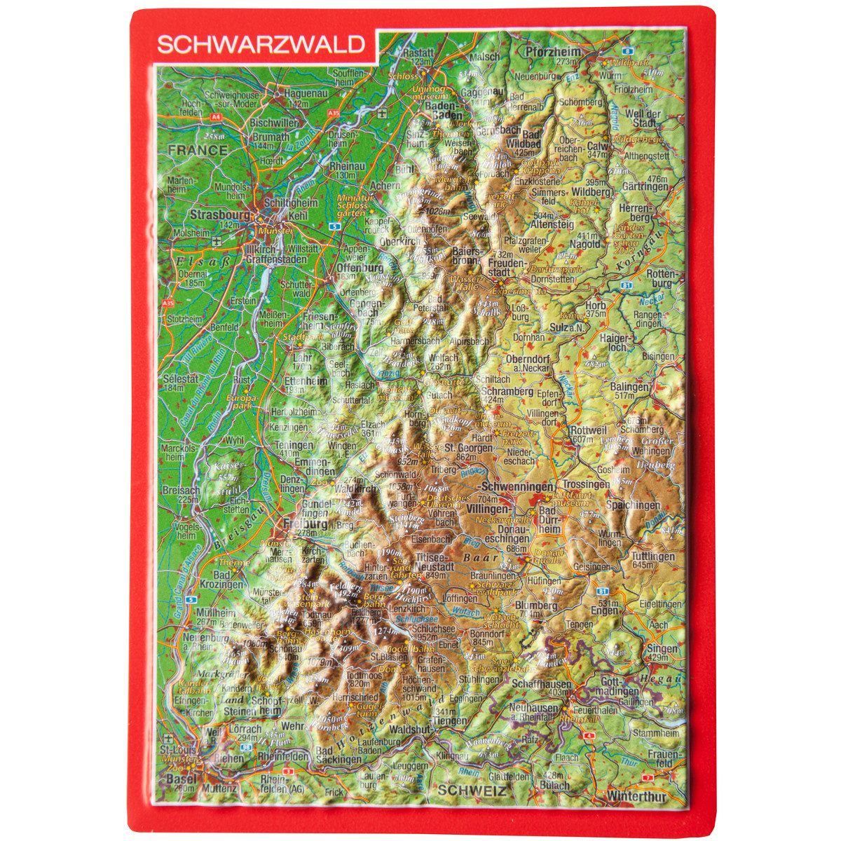 Georelief 3D Reliefpostkarte Schwarzwald (Größe One Size)