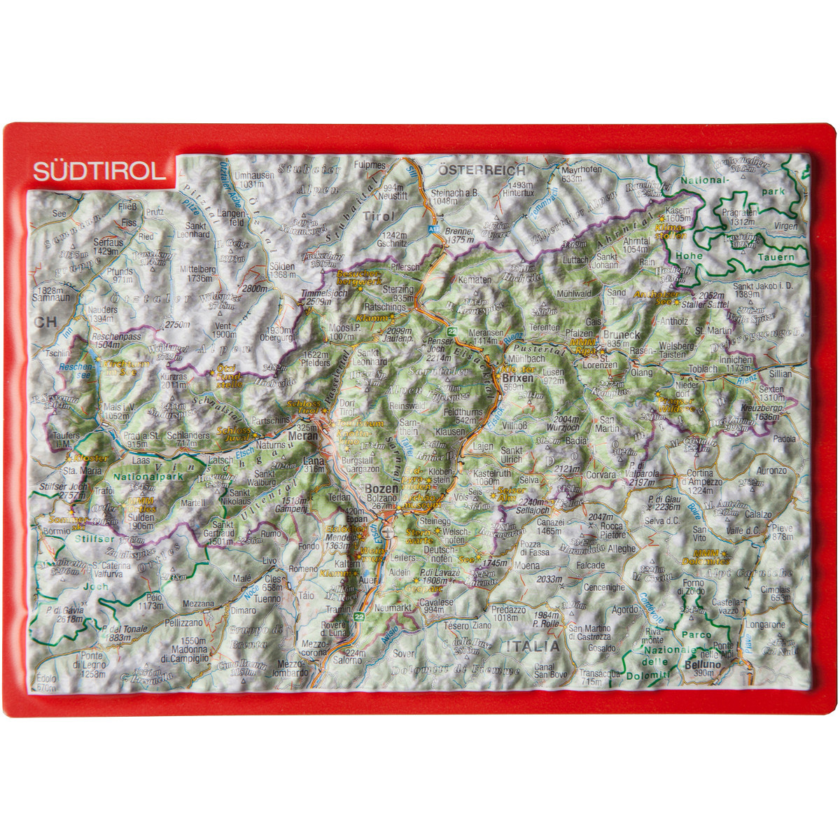 Image of Georelief 3D Reliefpostkarte Südtirol