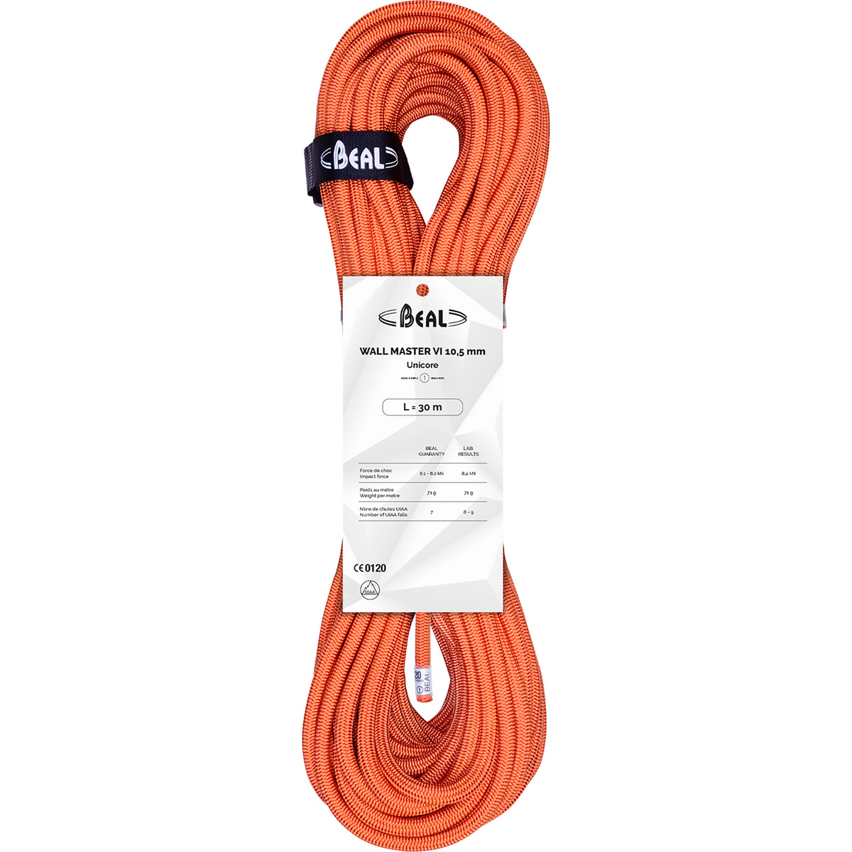 Beal Wallmaster VI UniCore 10.5 Kletterseil (Größe 30m, orange)