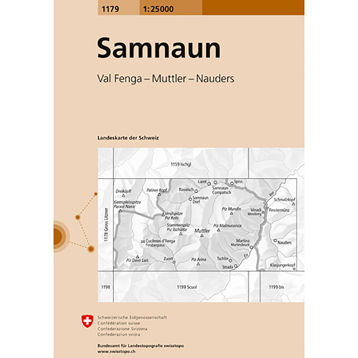 Swisstopo Samnaun 1179 Landeskarte 1:25 000 (Größe One Size)