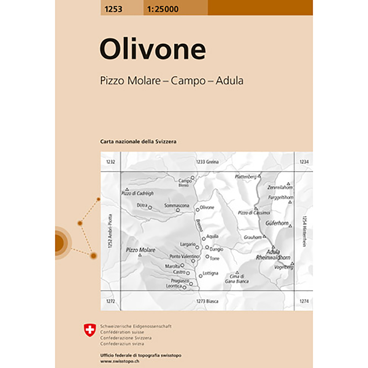 Swisstopo Olivone 1253 Landeskarte 1:25 000 (Größe One Size)
