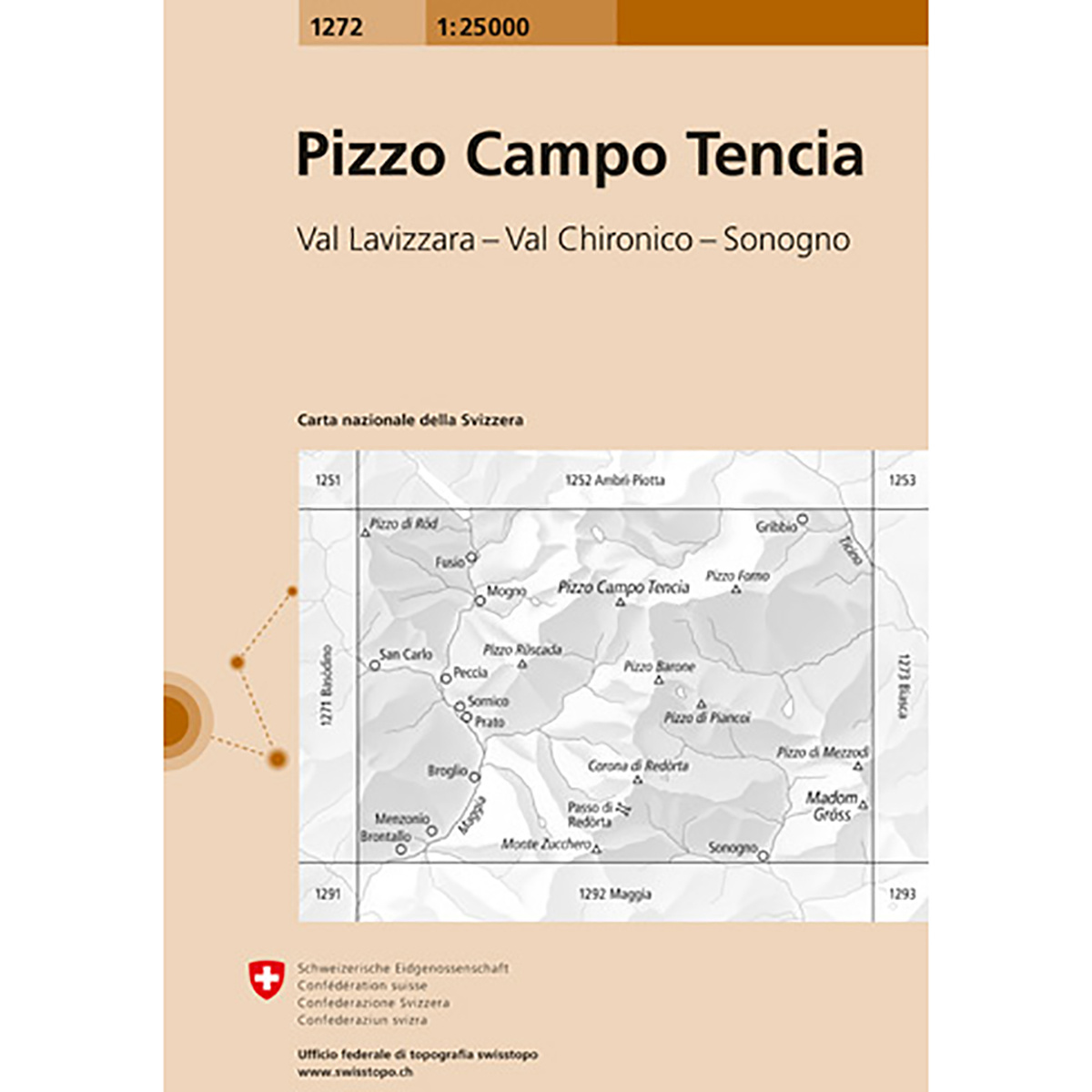 Image of Swisstopo Pizzo Campo Tencia 1272 Landeskarte 1:25 000