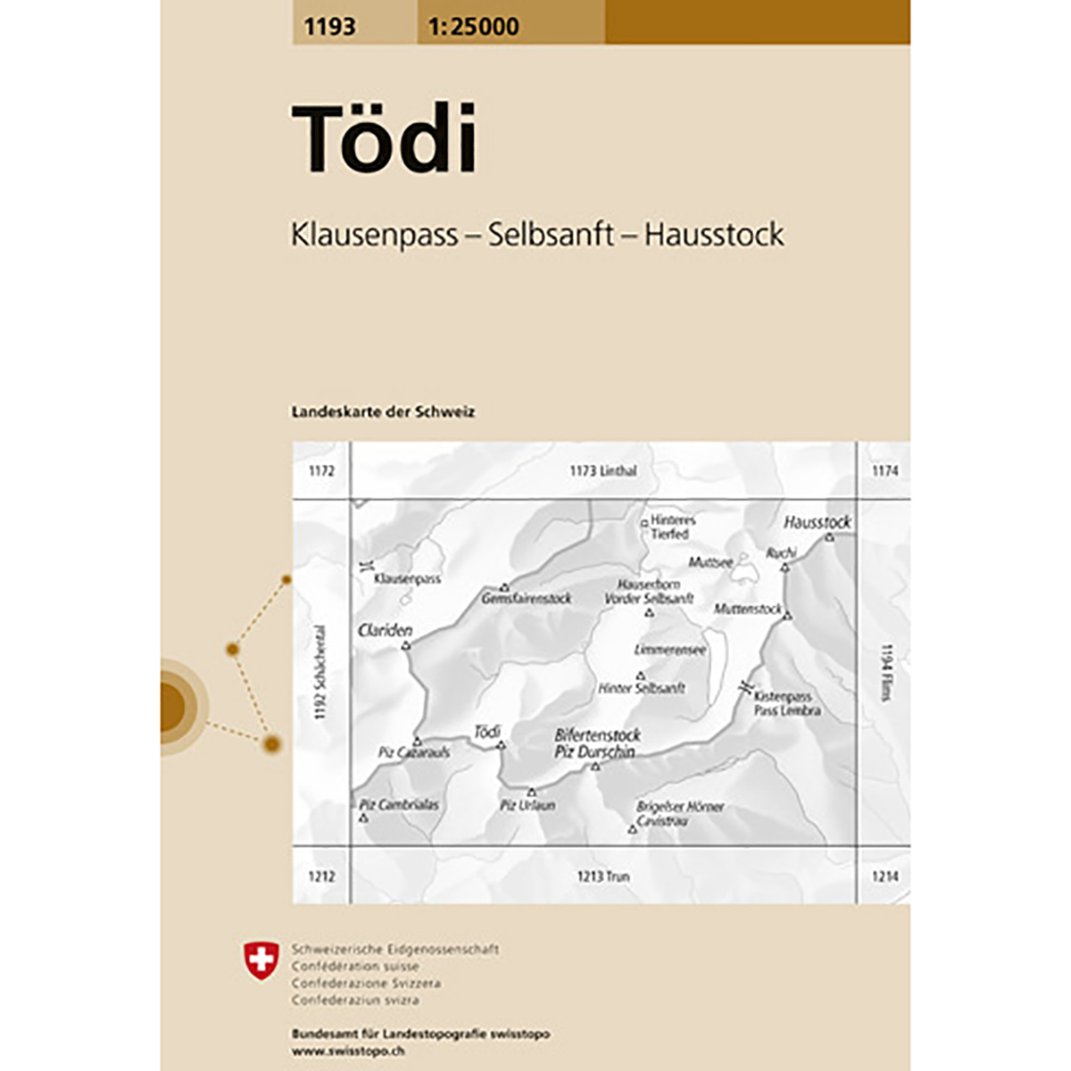Swisstopo Tödi 1193 Landeskarte 1:25 000 (Größe One Size)