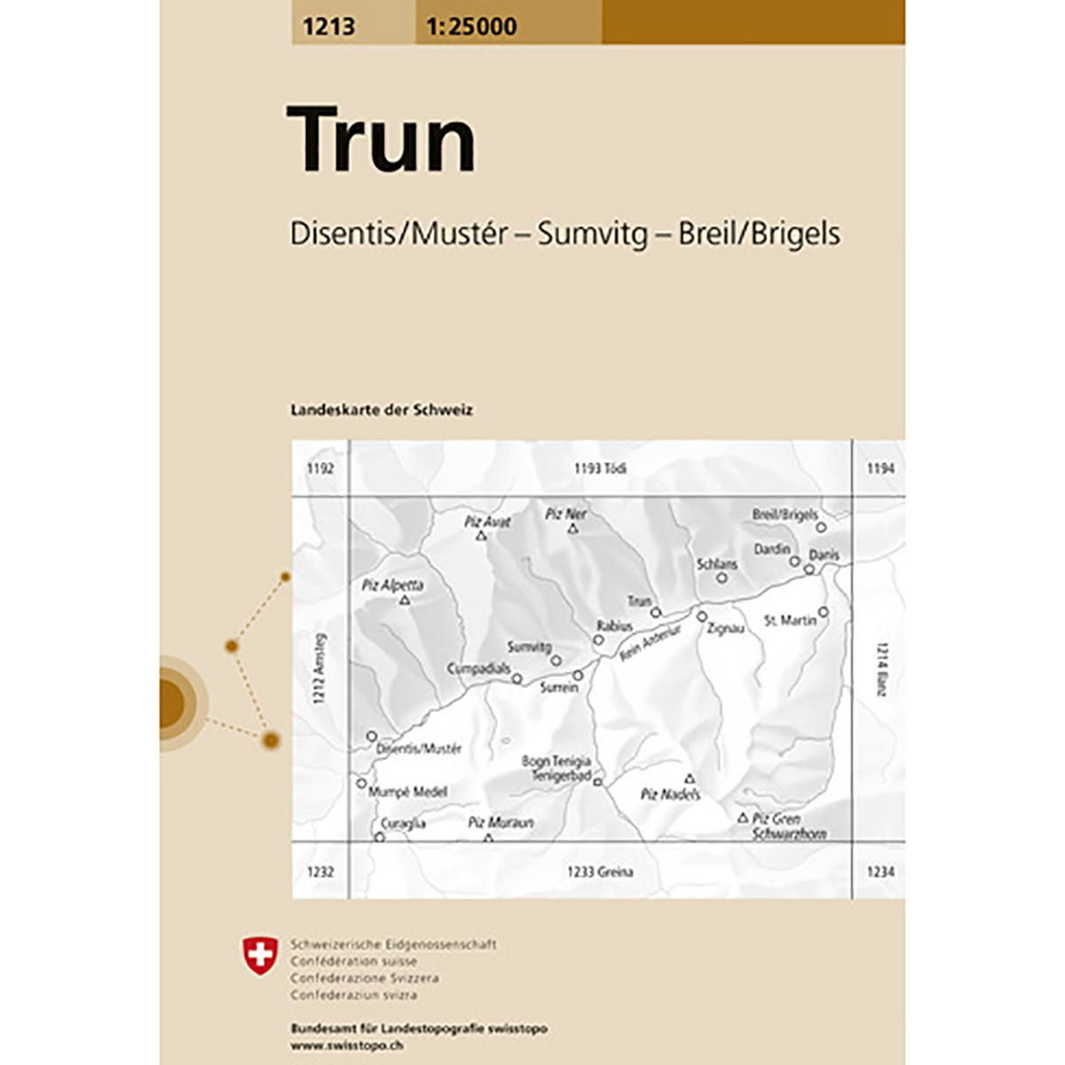Swisstopo Trun 1213 Landeskarte 1:25 000 (Größe One Size)