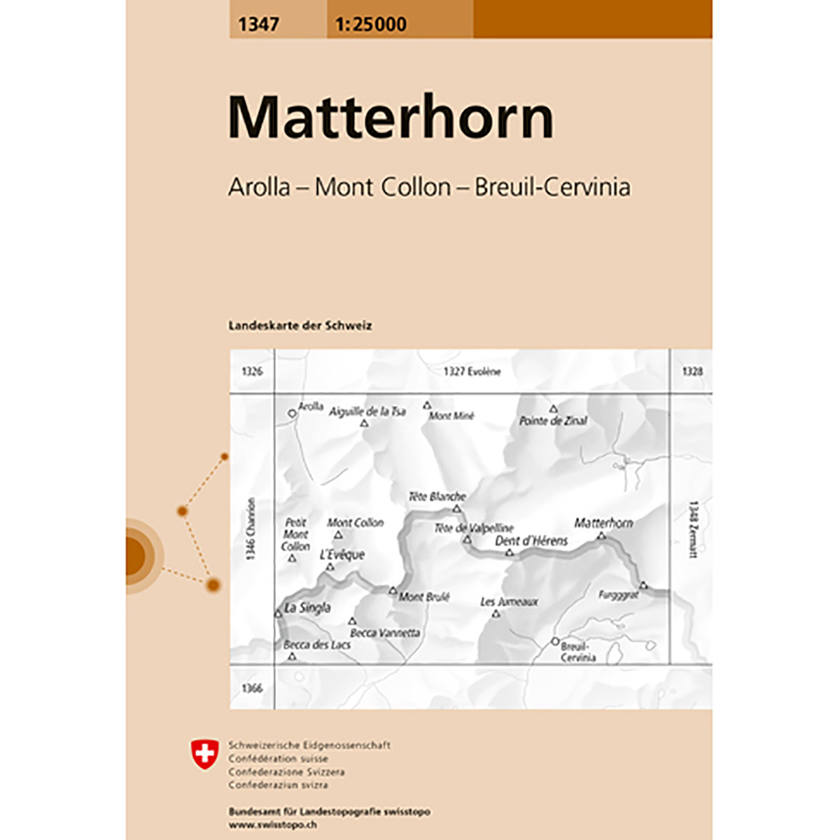 Swisstopo Matterhorn 1347 Landeskarte 1:25 000 (Größe One Size)