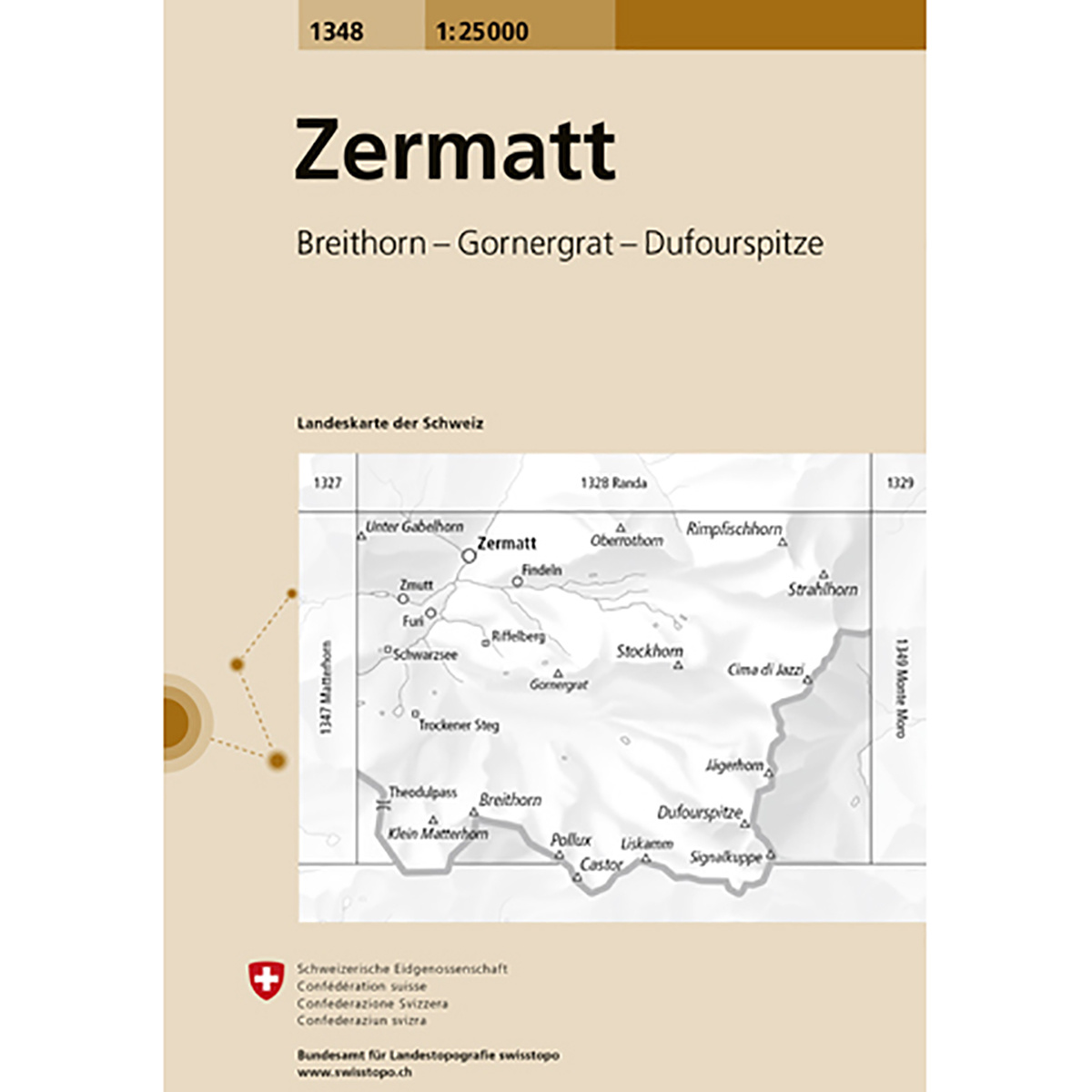 Swisstopo Zermatt 1348 Landeskarte 1:25 000 (Größe One Size)
