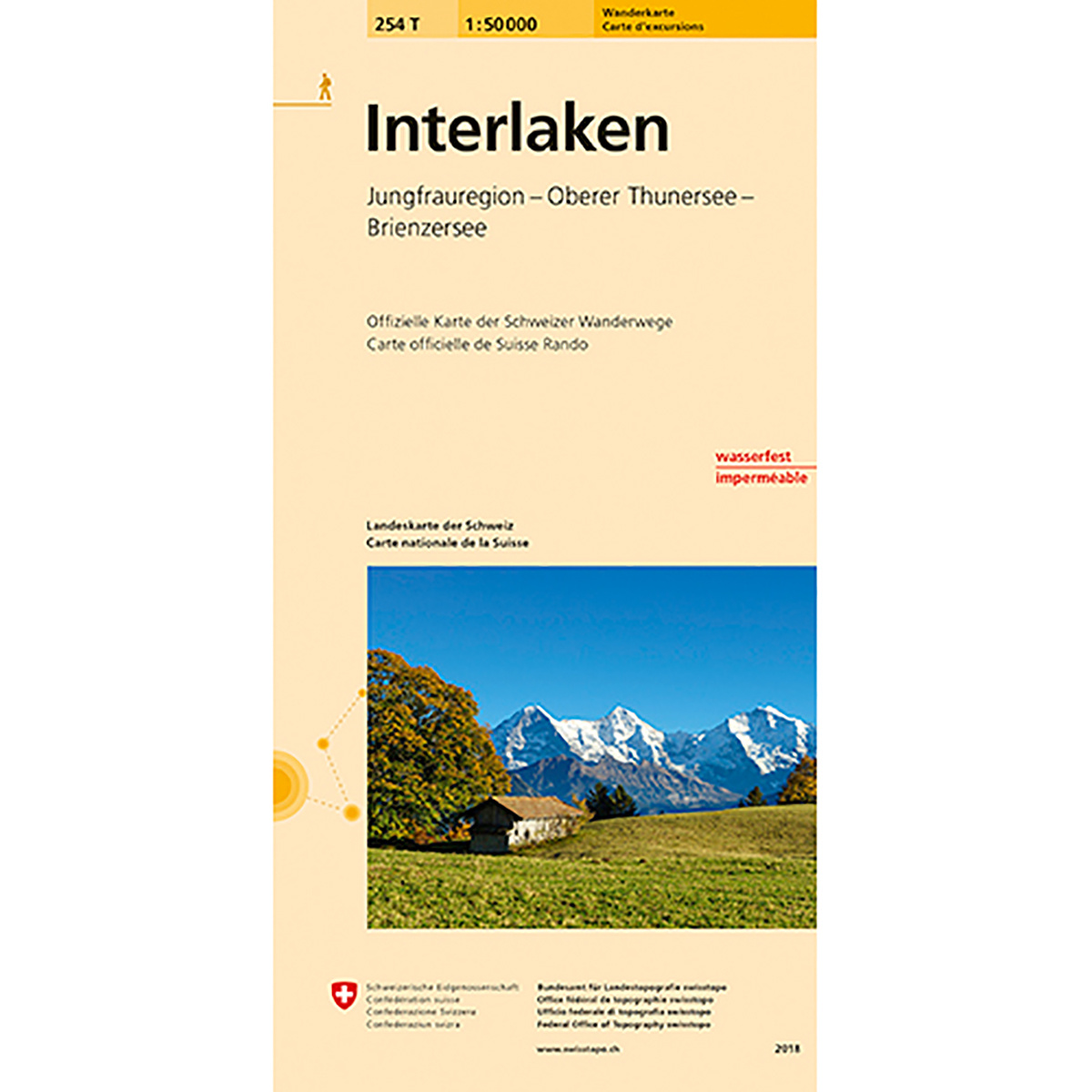Image of Swisstopo Interlaken 254T Wanderkarte 1:50 000