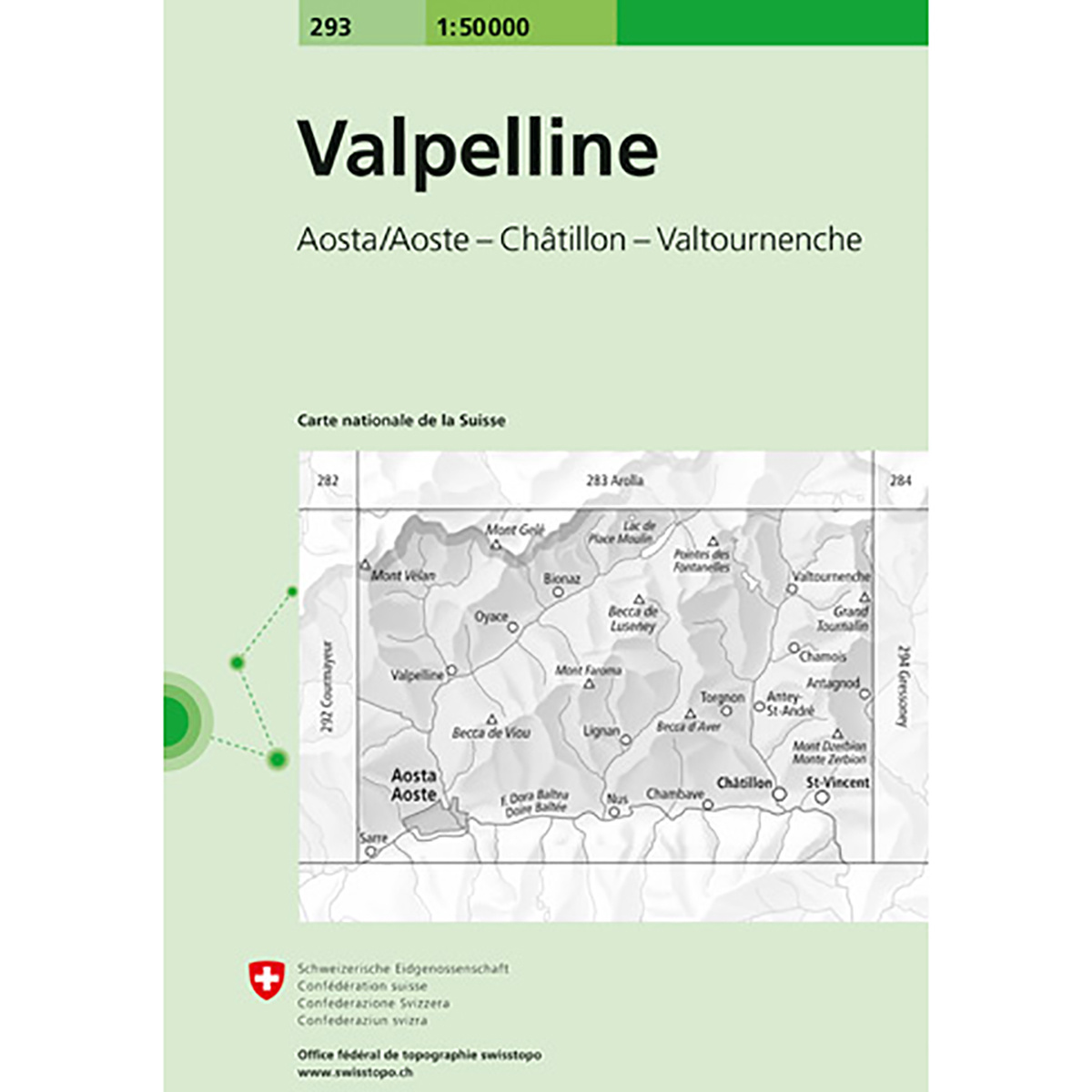 Image of Swisstopo Valpelline 293 Landeskarte 1:50 000