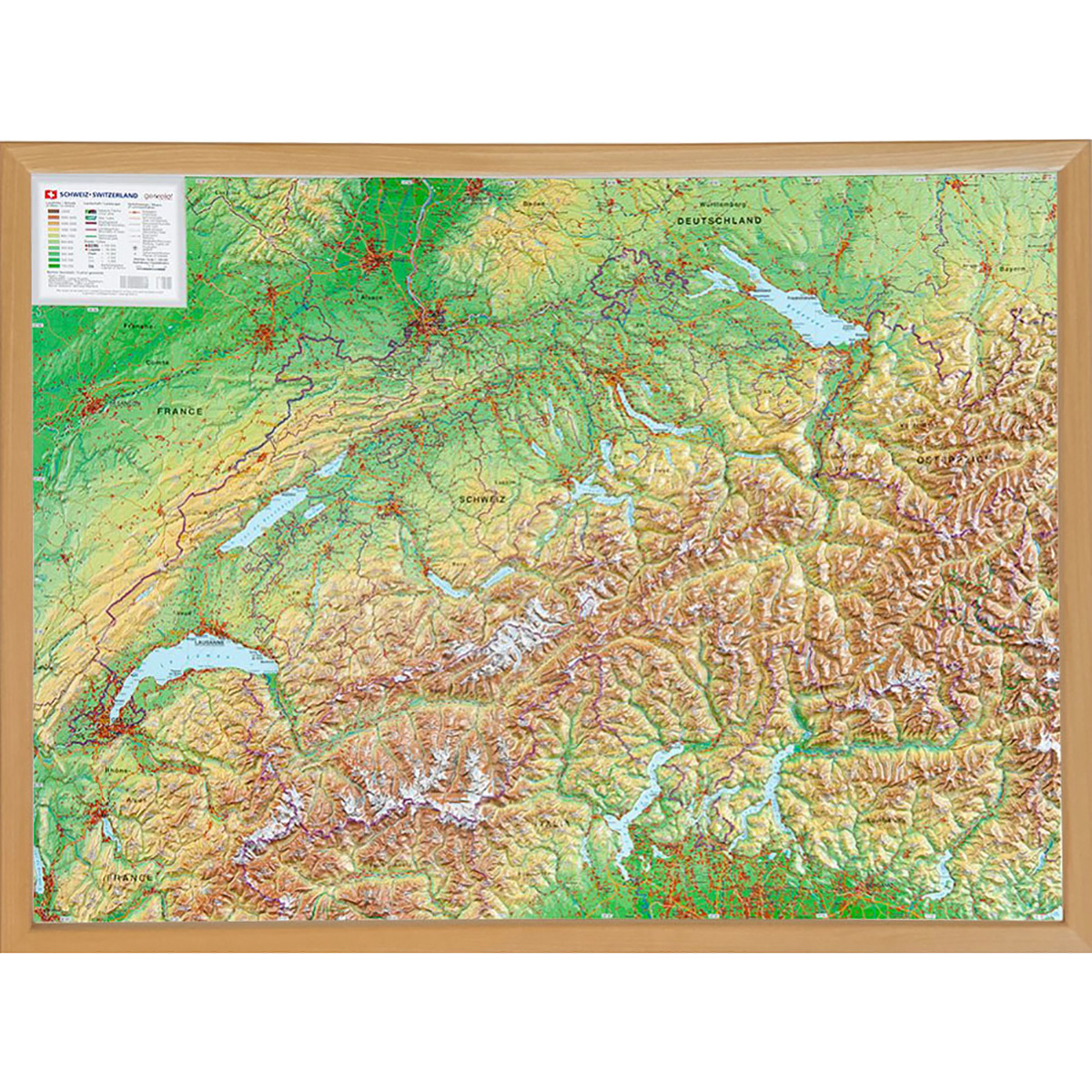 Image of Georelief 3D Reliefkarte Schweiz
