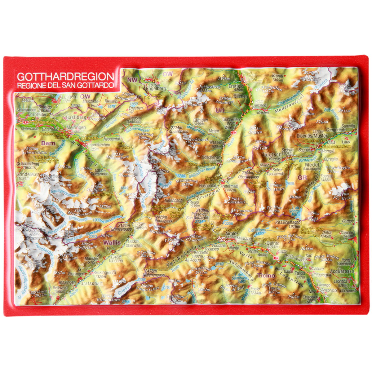 Image of Georelief 3D Reliefpostkarte Gotthardregion