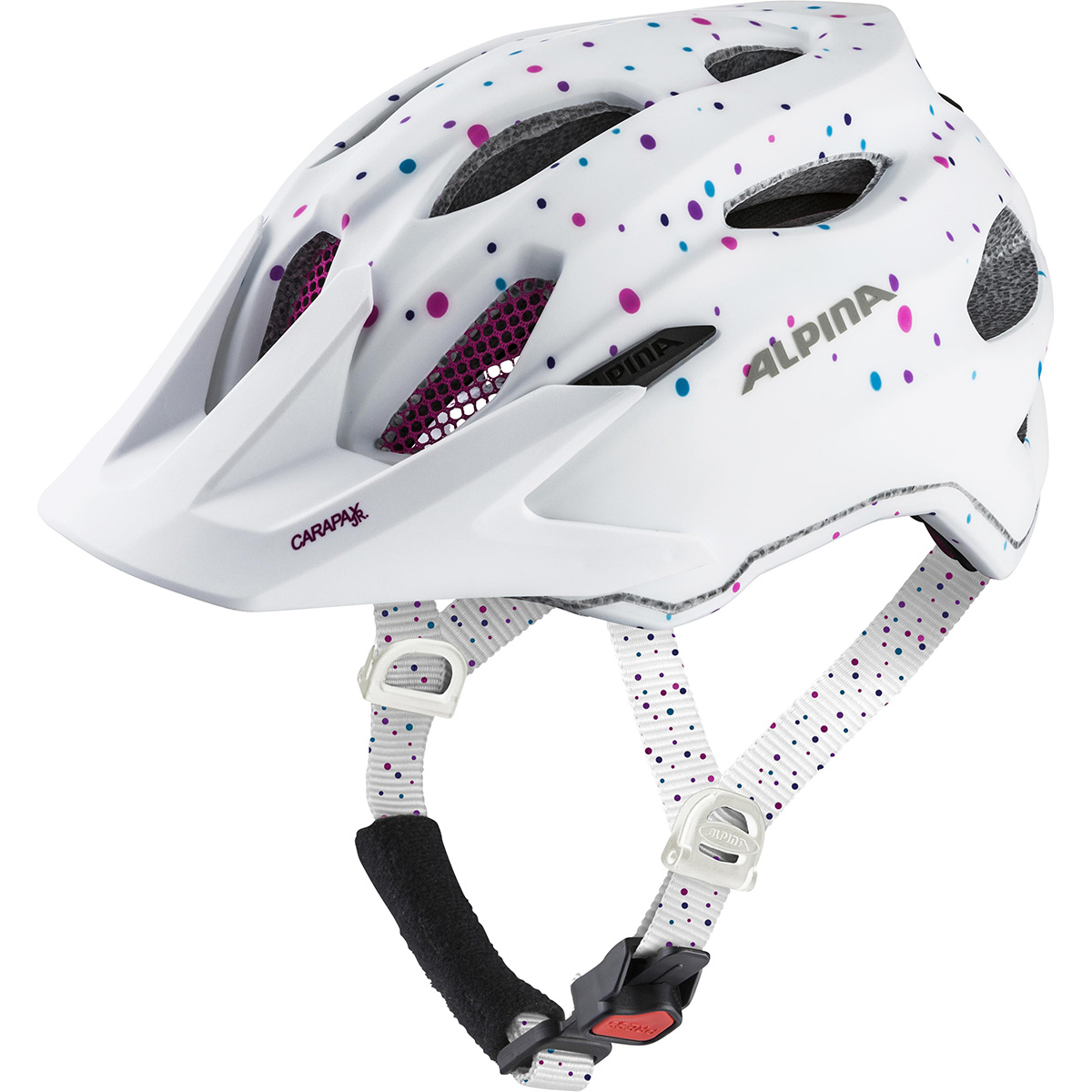 Alpina Kinder Carapax JR. Fahrradhelm (Größe 51-56CM, weiss)