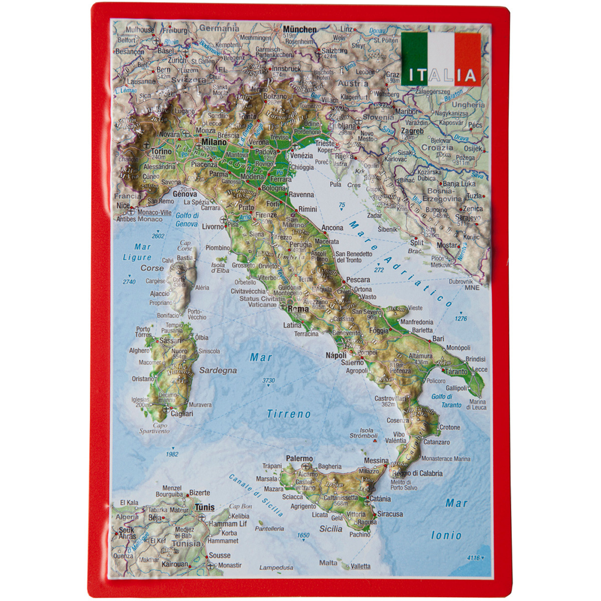 Image of Georelief 3D Reliefpostkarte Italien