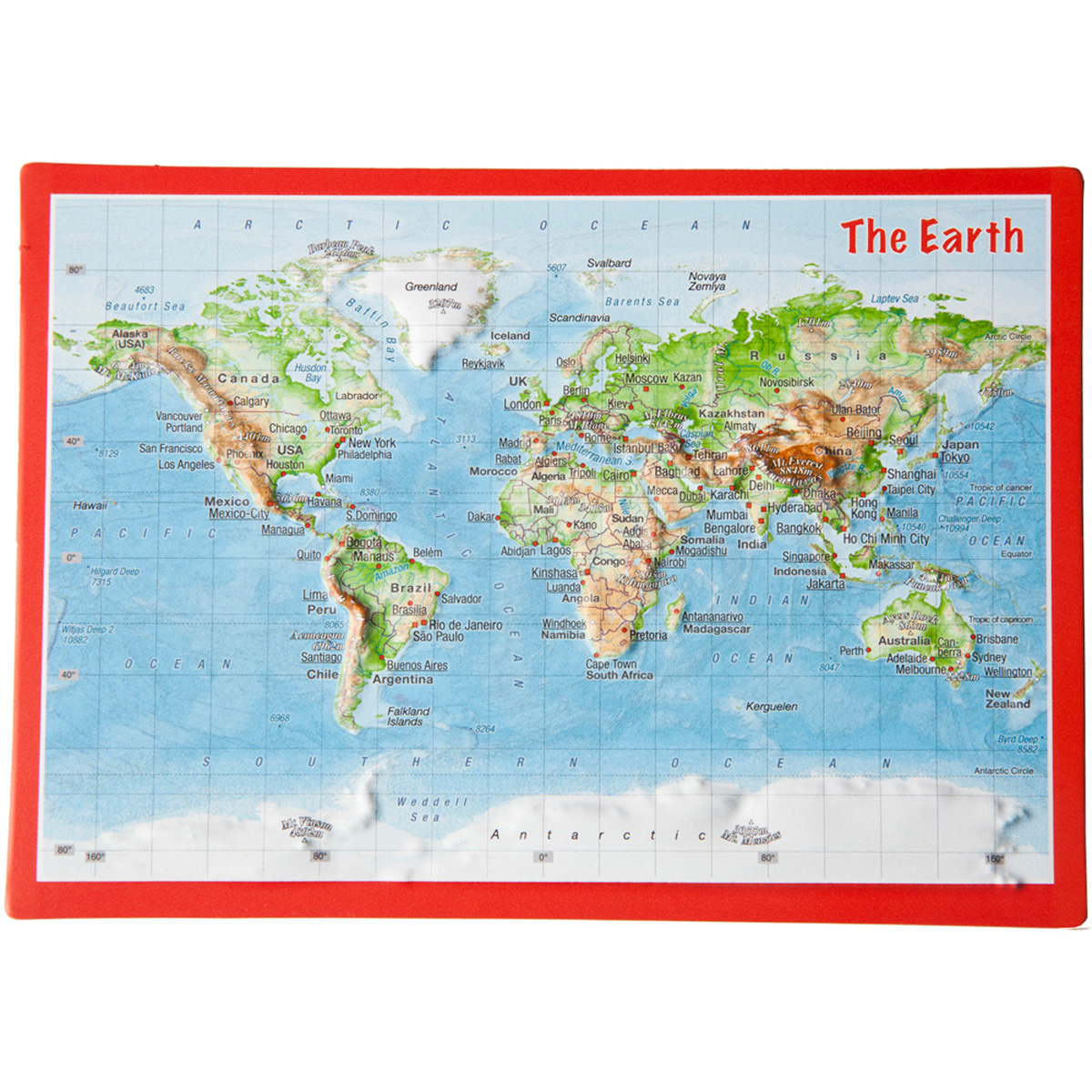 Image of Georelief 3D Reliefpostkarte Welt