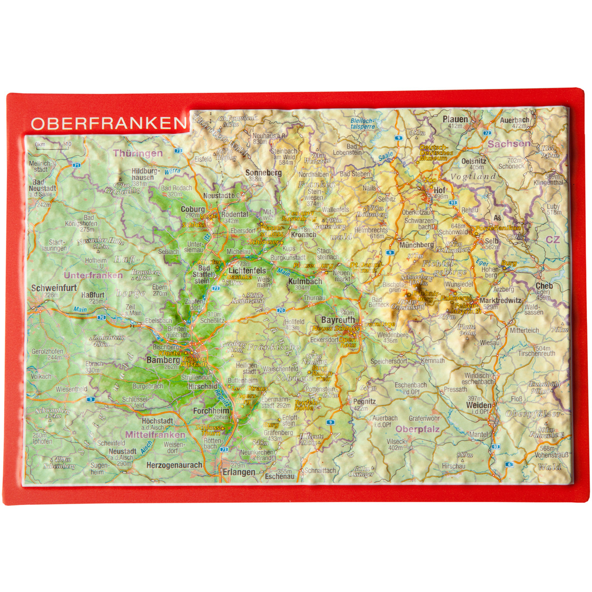 Image of Georelief 3D Reliefpostkarte Oberfranken