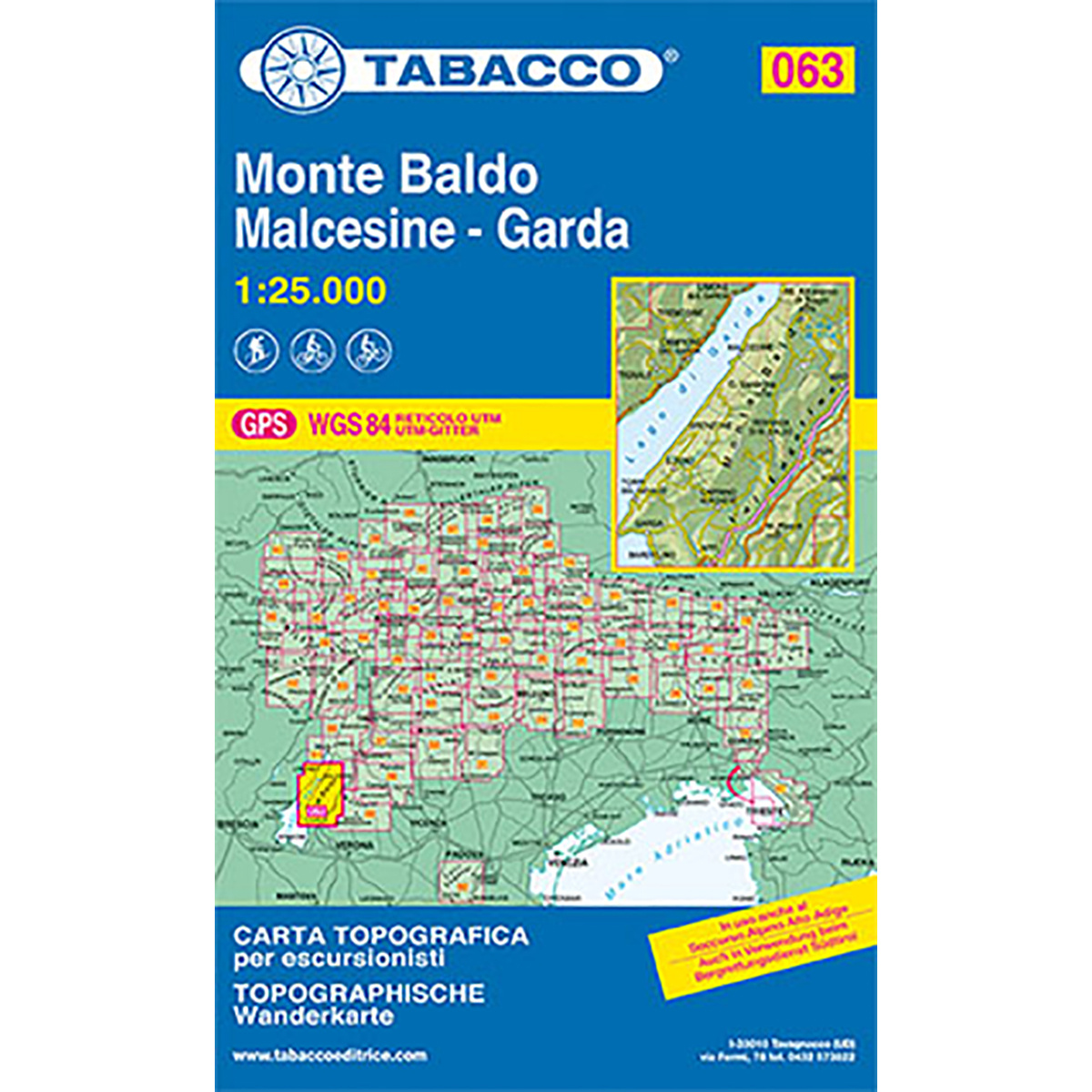 Image of Tabacco Monte Baldo - Malcesine - Garda 063 Wanderkarte