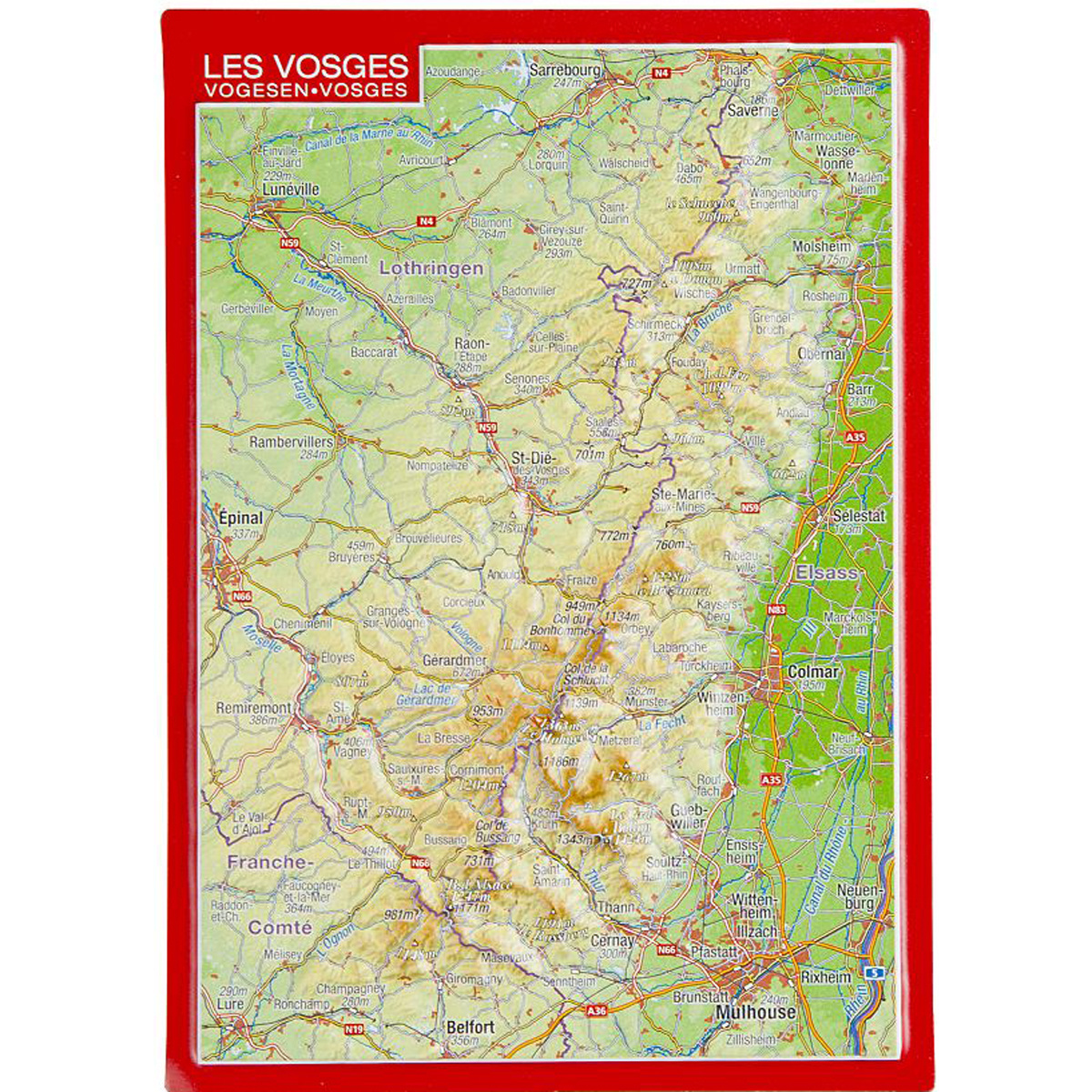 Image of Georelief 3D Reliefpostkarte Vogesen