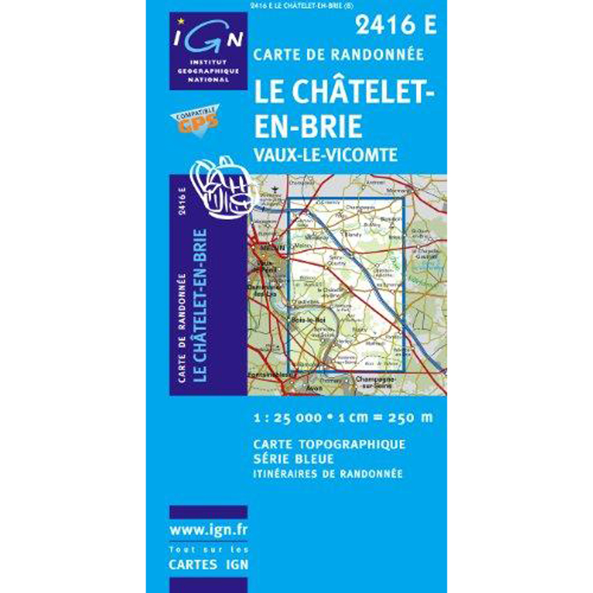 Image of IGN Carta topografica per escursionisti Le Châtelet-En-Brie/Vaux-Le-Vicomte 2416 E