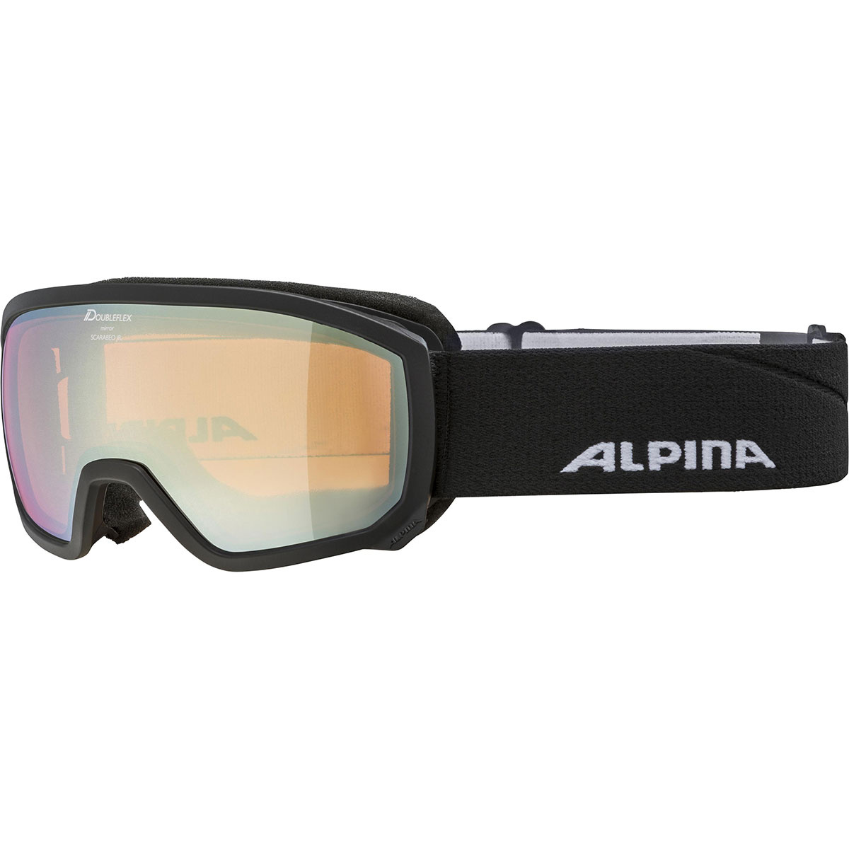 Alpina Bambino Maschera da sci Scarabeo Multimirror (Taglia One Size, Nero)