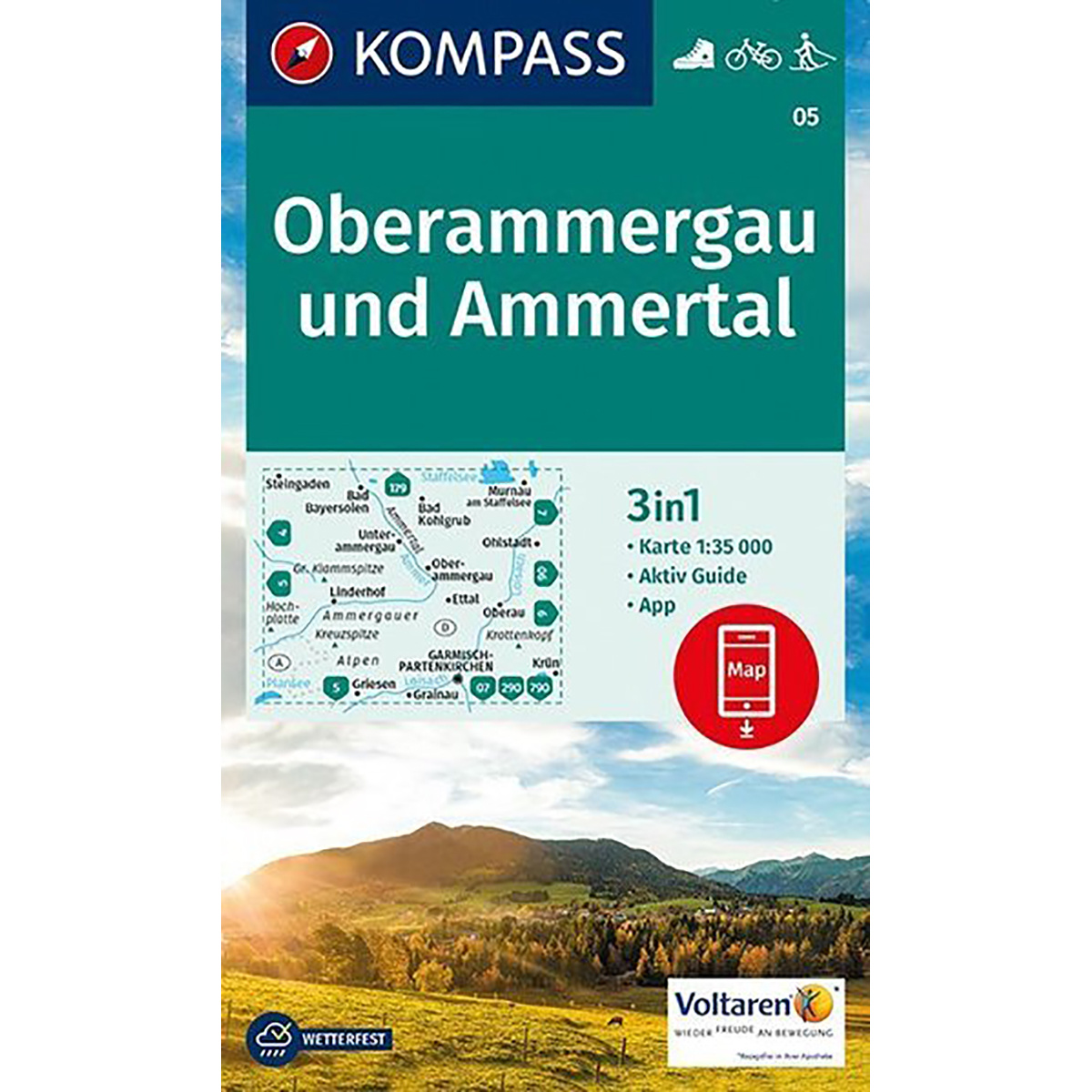 Image of Kompass Verlag WK 05 Oberammergau und Ammertal