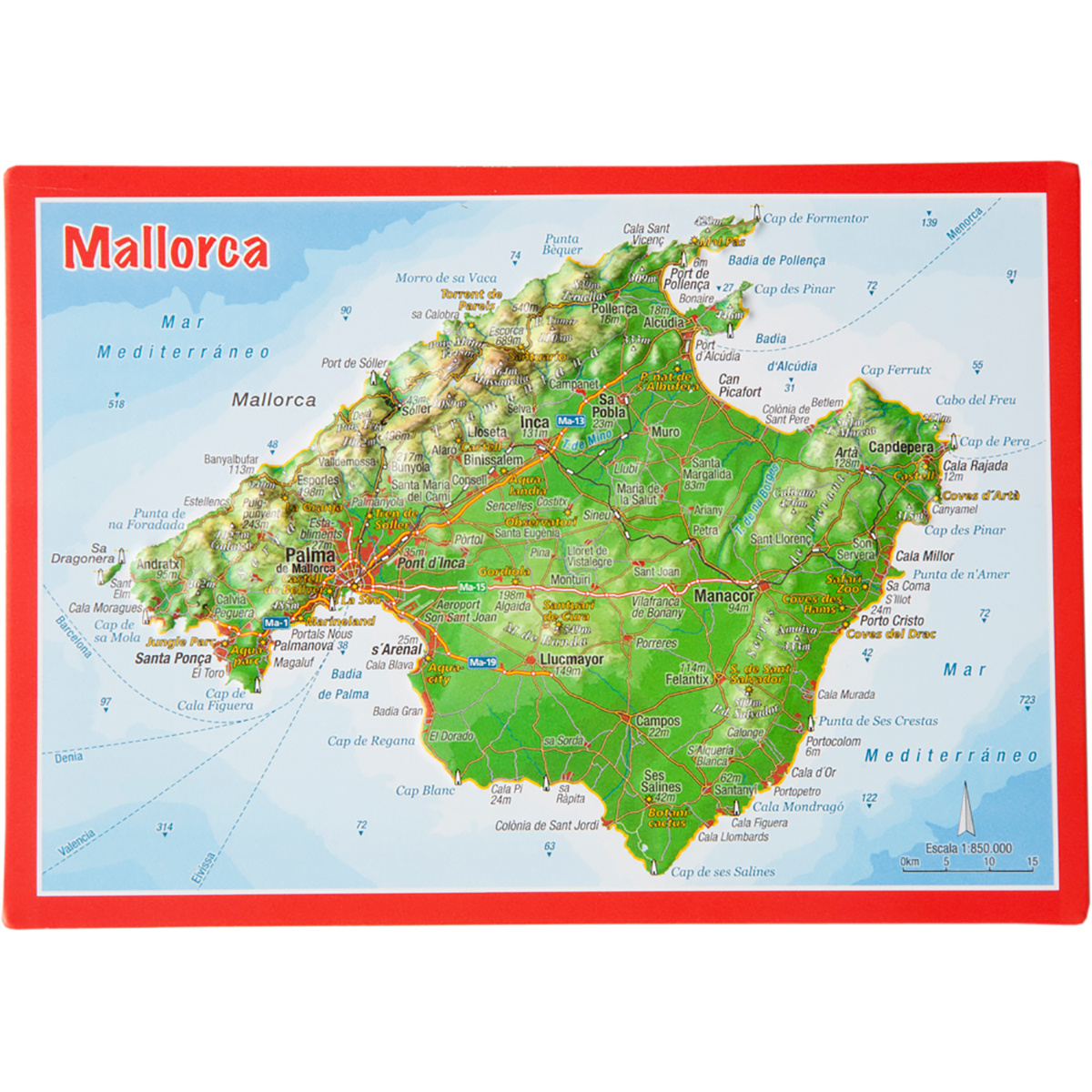 Image of Georelief 3D Reliefpostkarte Mallorca