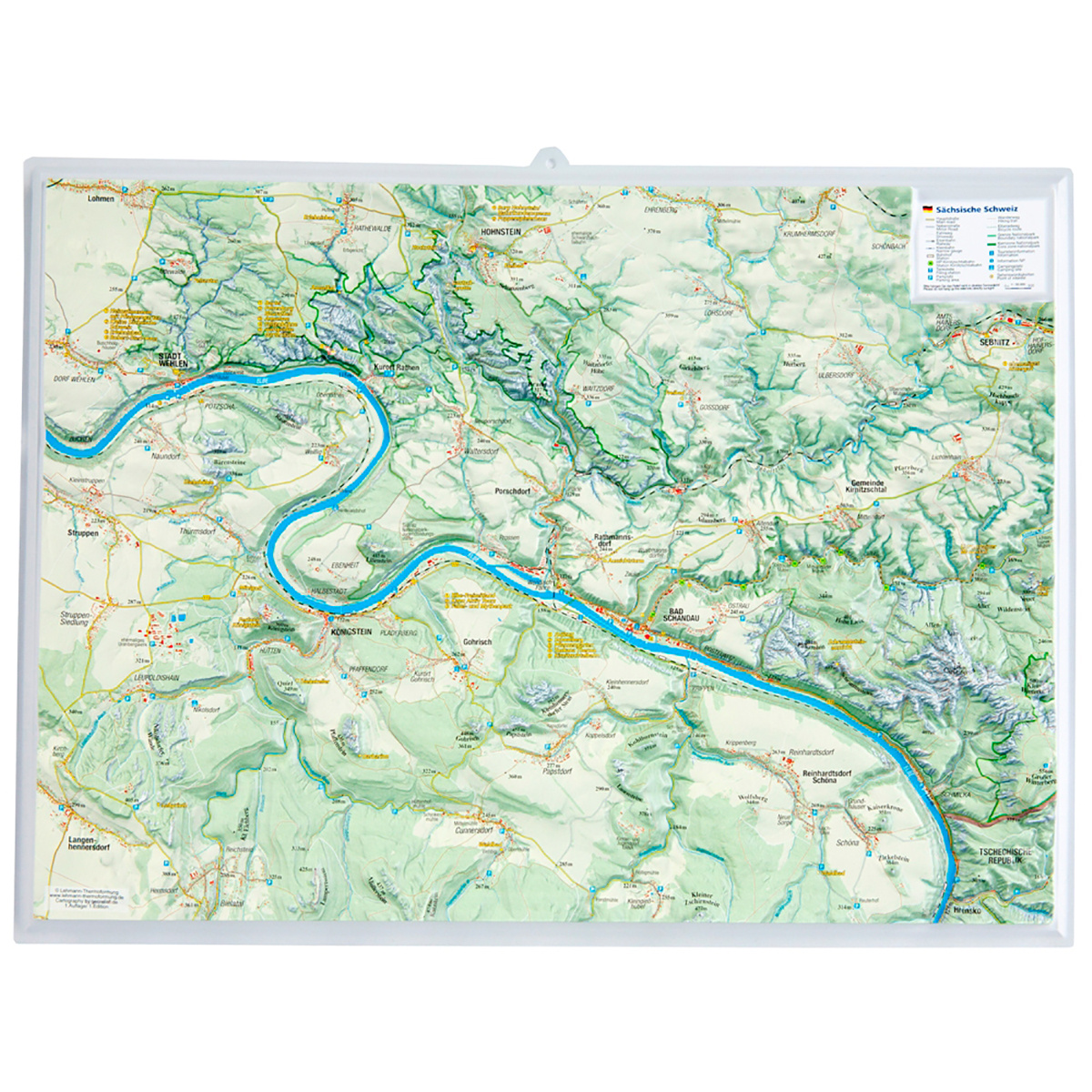 Image of Georelief 3D Reliefkarte Sächsische Schweiz
