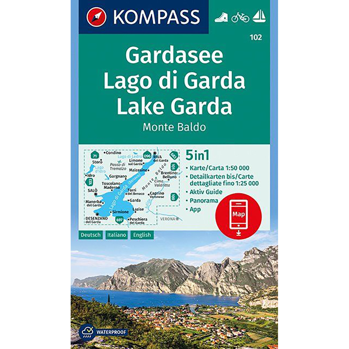 Kompass Verlag WK 102 Gardasee - Lago di Garda (Größe One Size, 2. Aufl. 2021)