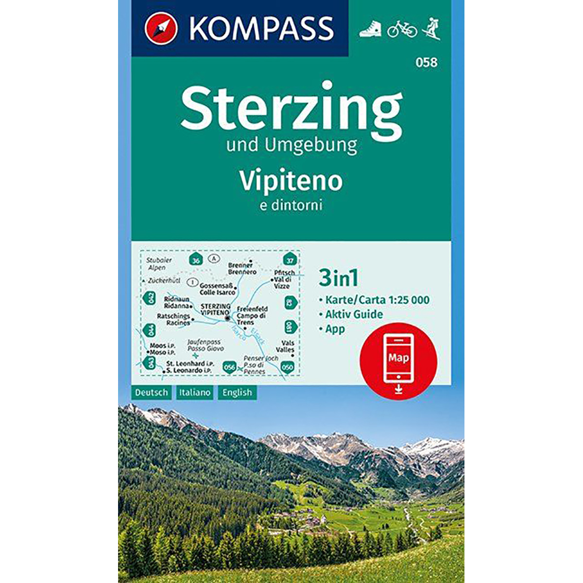 Image of Kompass Verlag WK 058 Sterzing und Umgebung