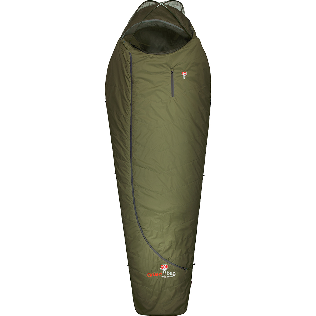 Grüezi Bag Sac de couchage Biopod Wolle Survival (taille max. 185cm, Olive)