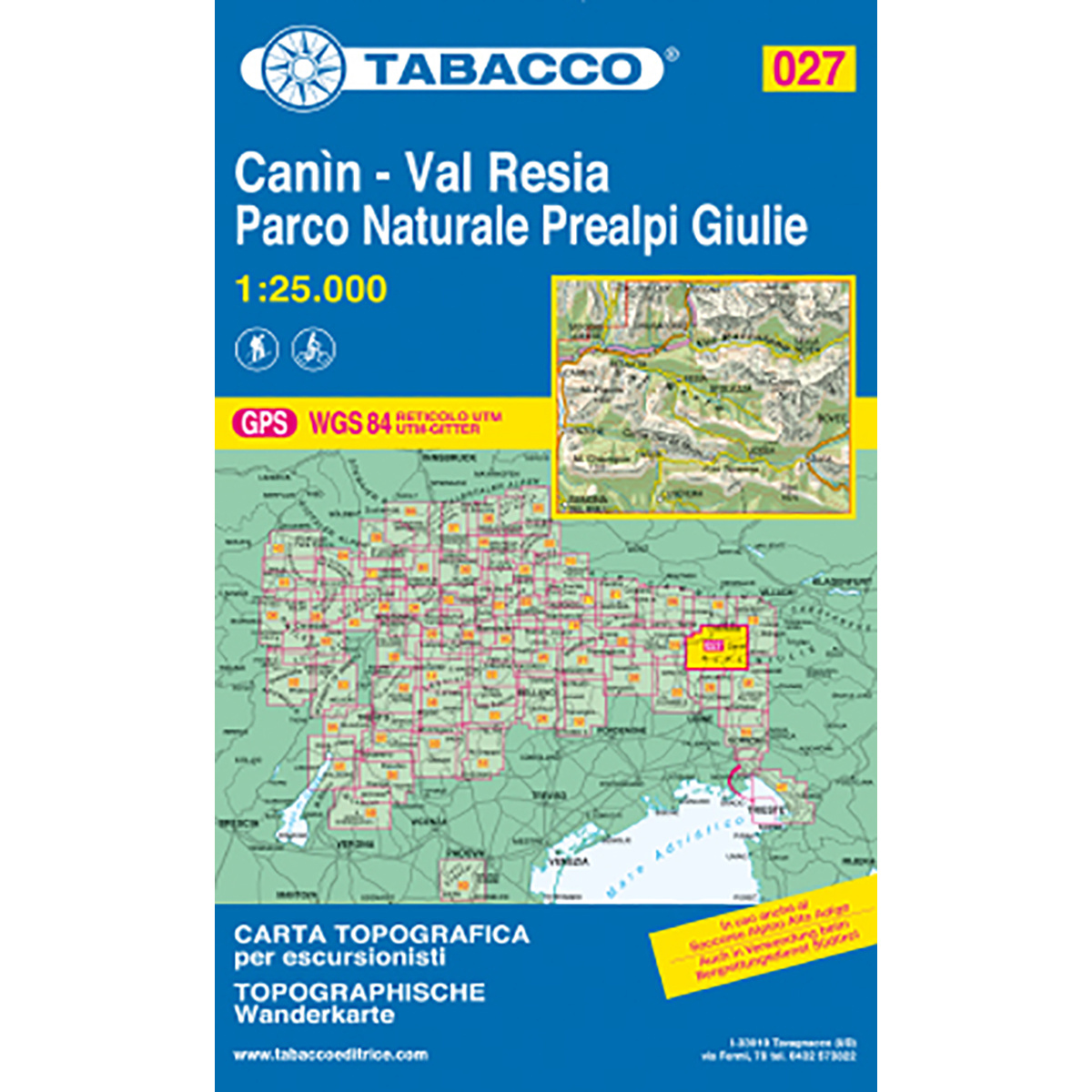 Image of Tabacco Canin-Val Resia-Parco Nat. Prealpi Giulie 027 WK