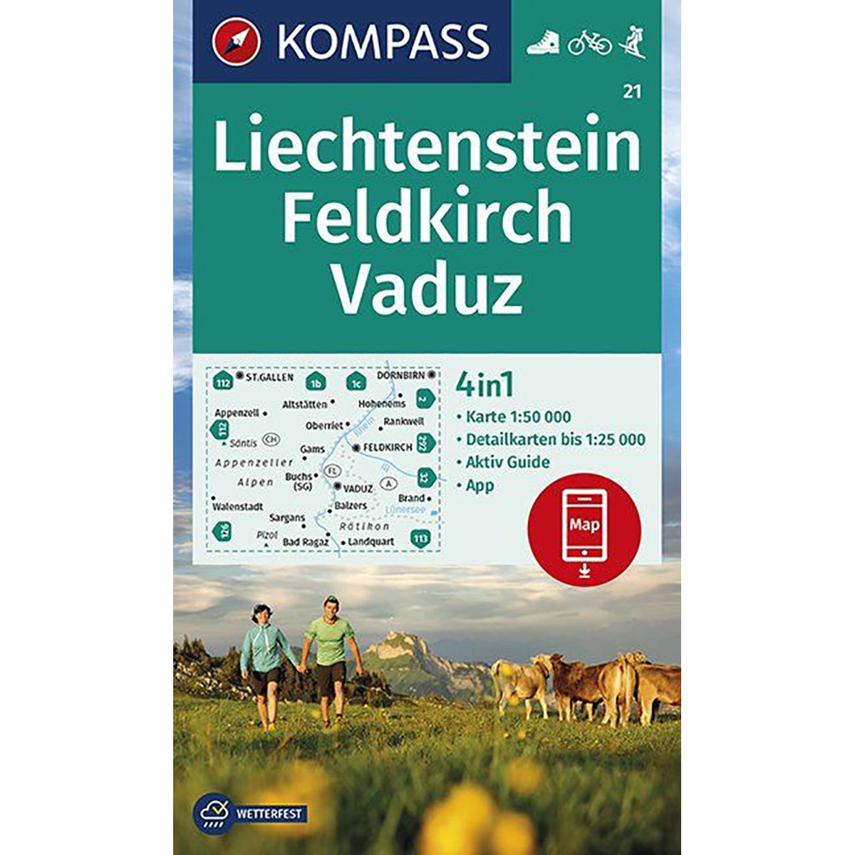 Image of Kompass Verlag WK 21 Liechtenstein, Feldkirch