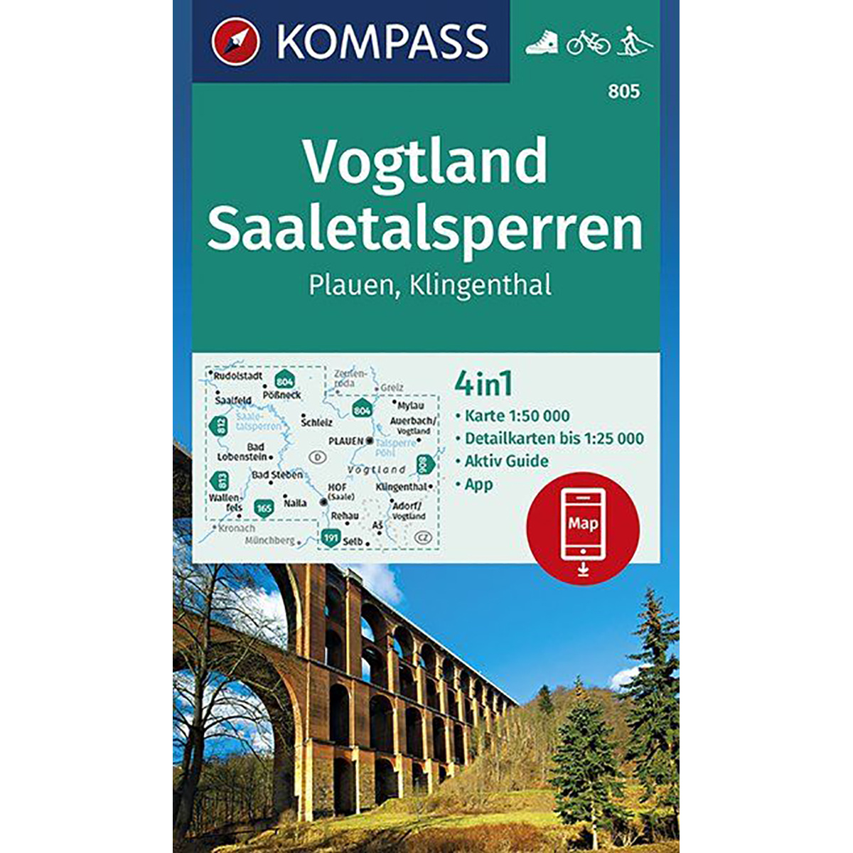 Image of Kompass Verlag WK 805 Vogtland - Saaletalsperren