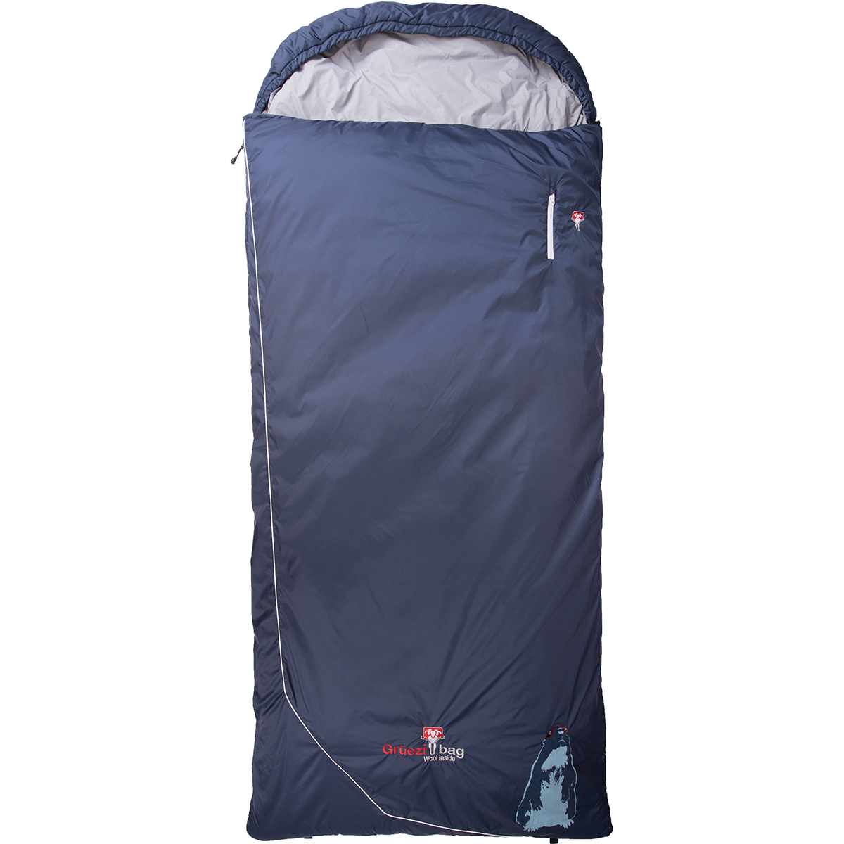 Grüezi Bag Biopod Wolle Murmeltier Comfort XXL Schlafsack (Größe max. 190cm , blau)