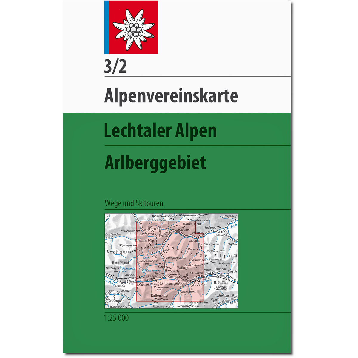 Image of DAV AV-Karte 3/2 Lechtaler Alpen Arlberggebiet W+S