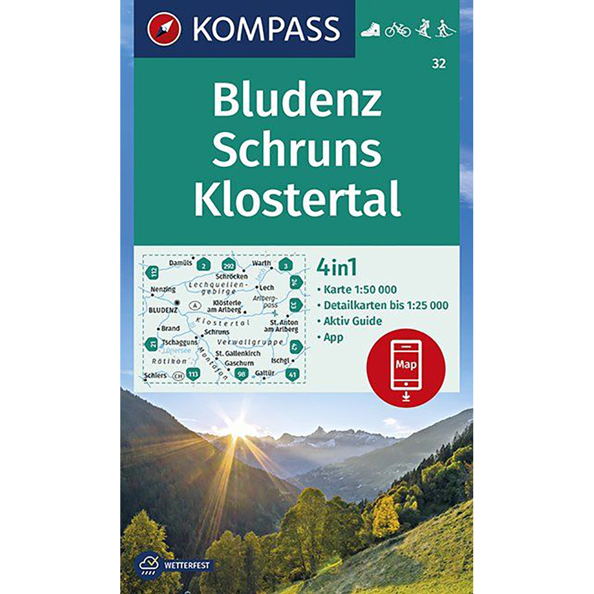 Image of Kompass Verlag WK 32 Bludenz - Schruns - Klostertal
