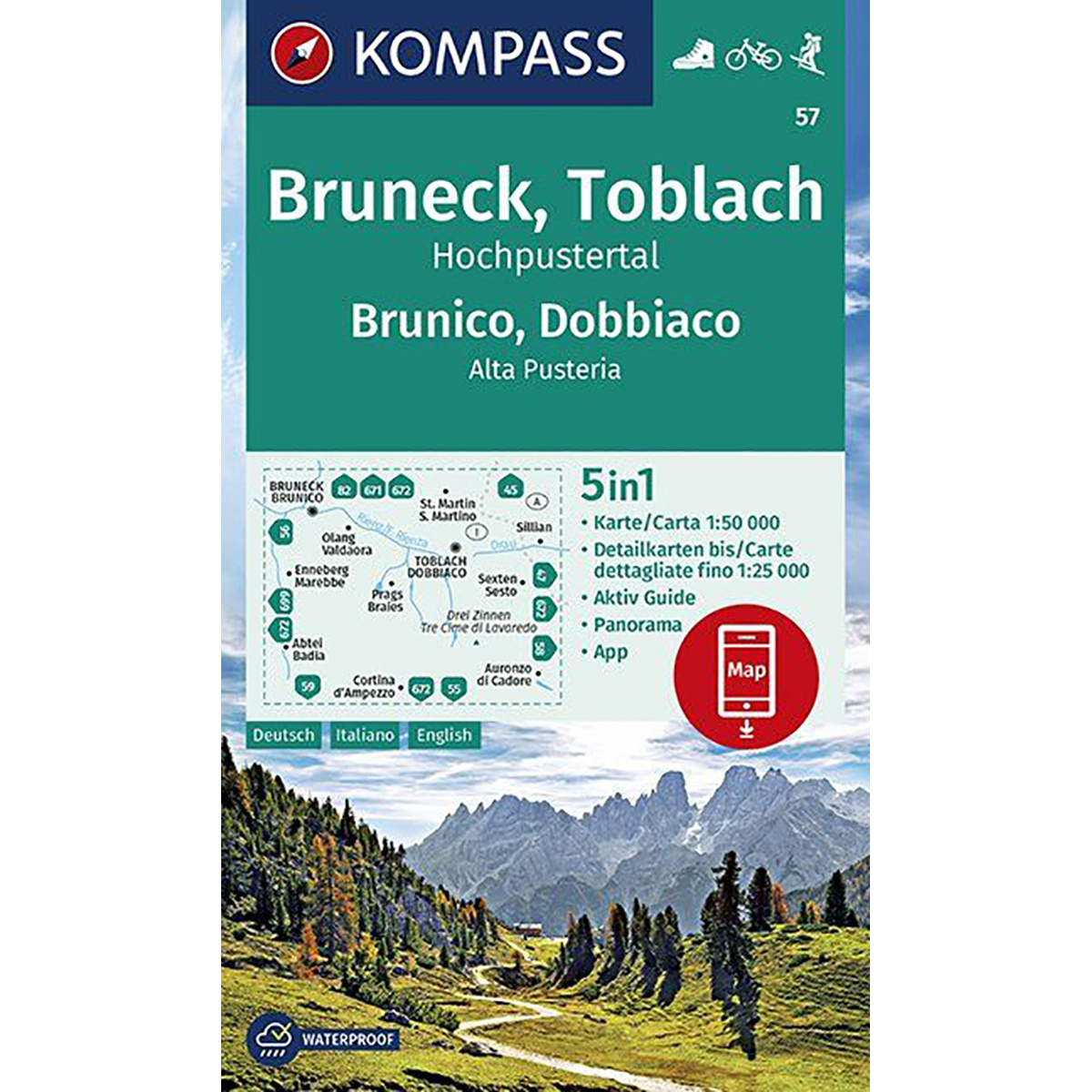 Kompass Verlag WK 57 Bruneck - Toblach (Größe One Size)