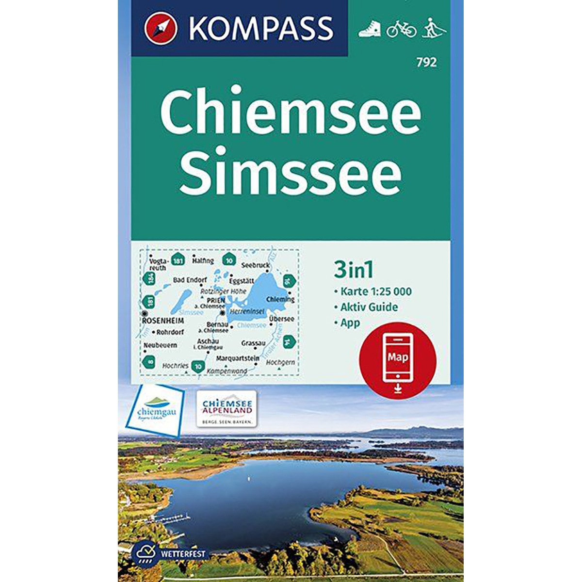 Kompass Verlag WK 792 Chiemsee - Simssee (Größe One Size)