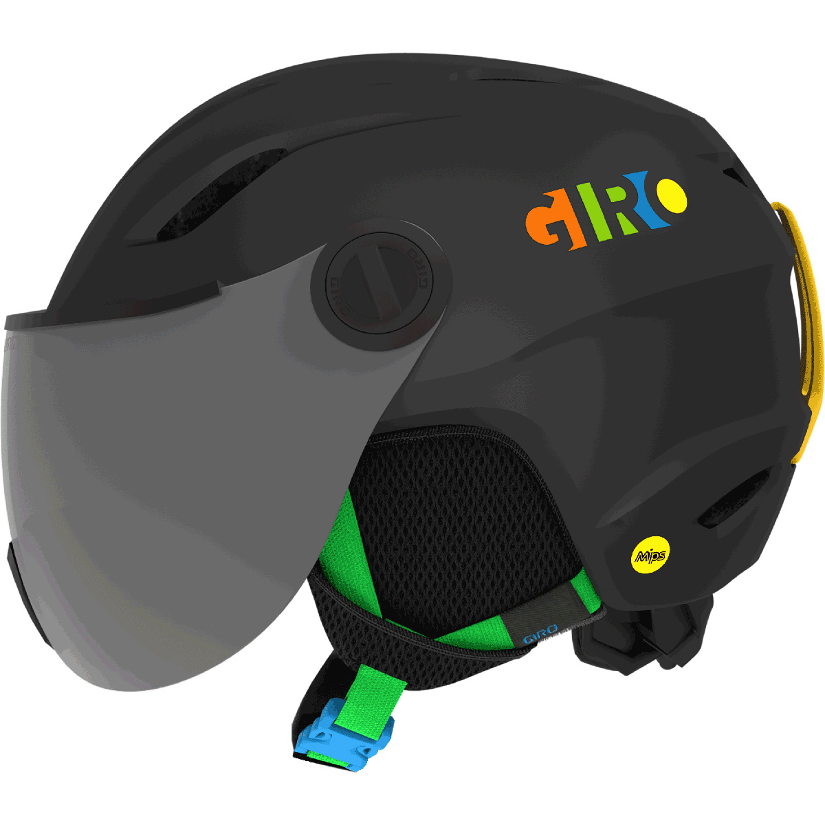 Giro Kinder Buzz Mips Visierhelm (Größe 49-52CM, schwarz)