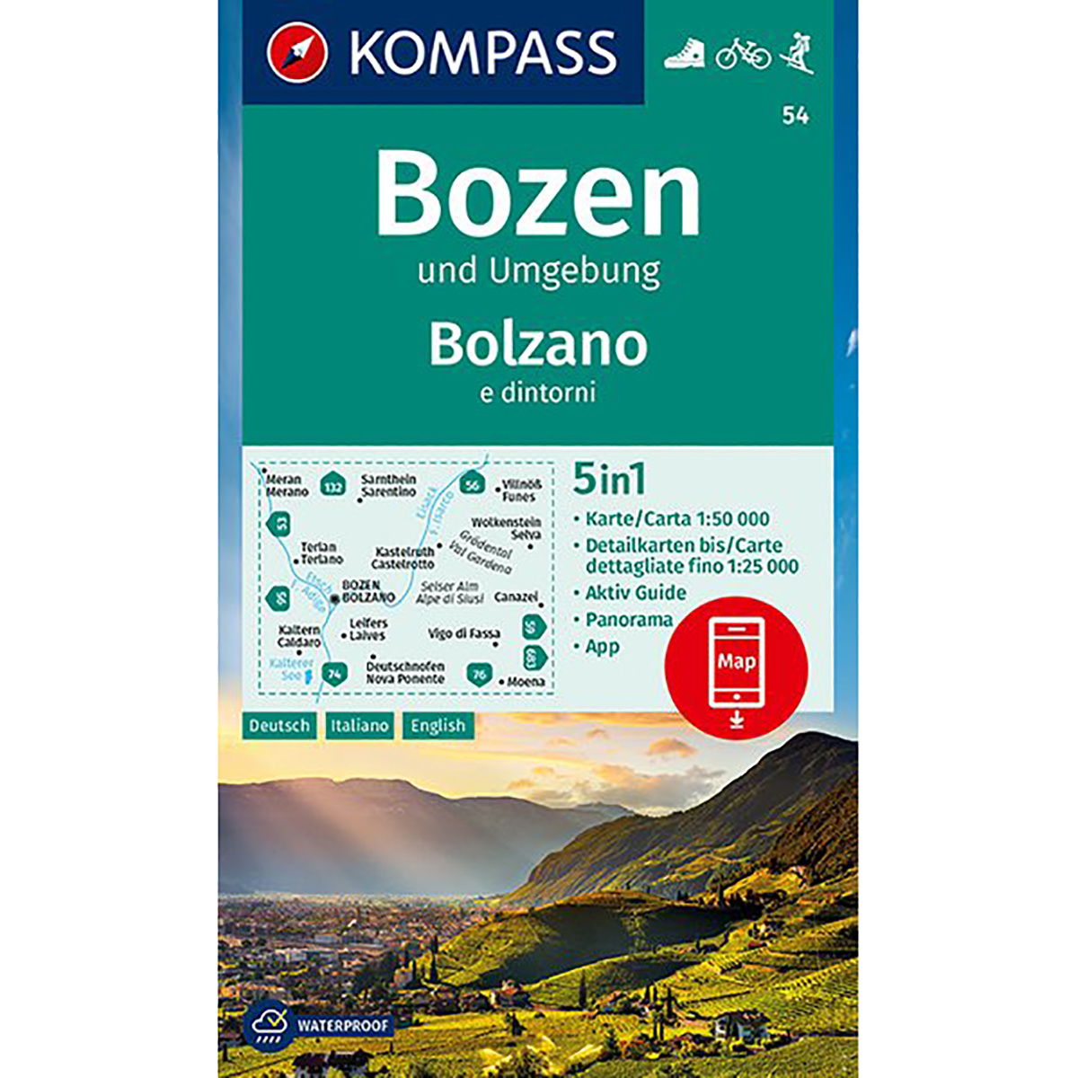 Image of Kompass Verlag WK 54 Bozen und Umgebung