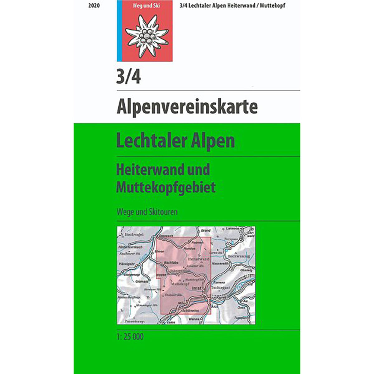 Image of DAV AV-Karte 3/4 Lechtaler Alpen Heiterwand u Muttekop