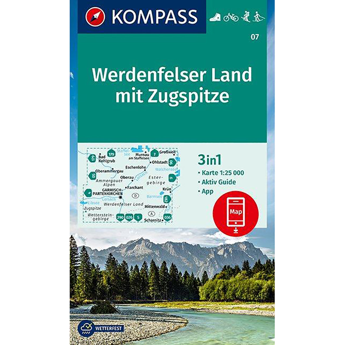 Image of Kompass Verlag WK 07 Werdenfelser Land mit Zugspitze
