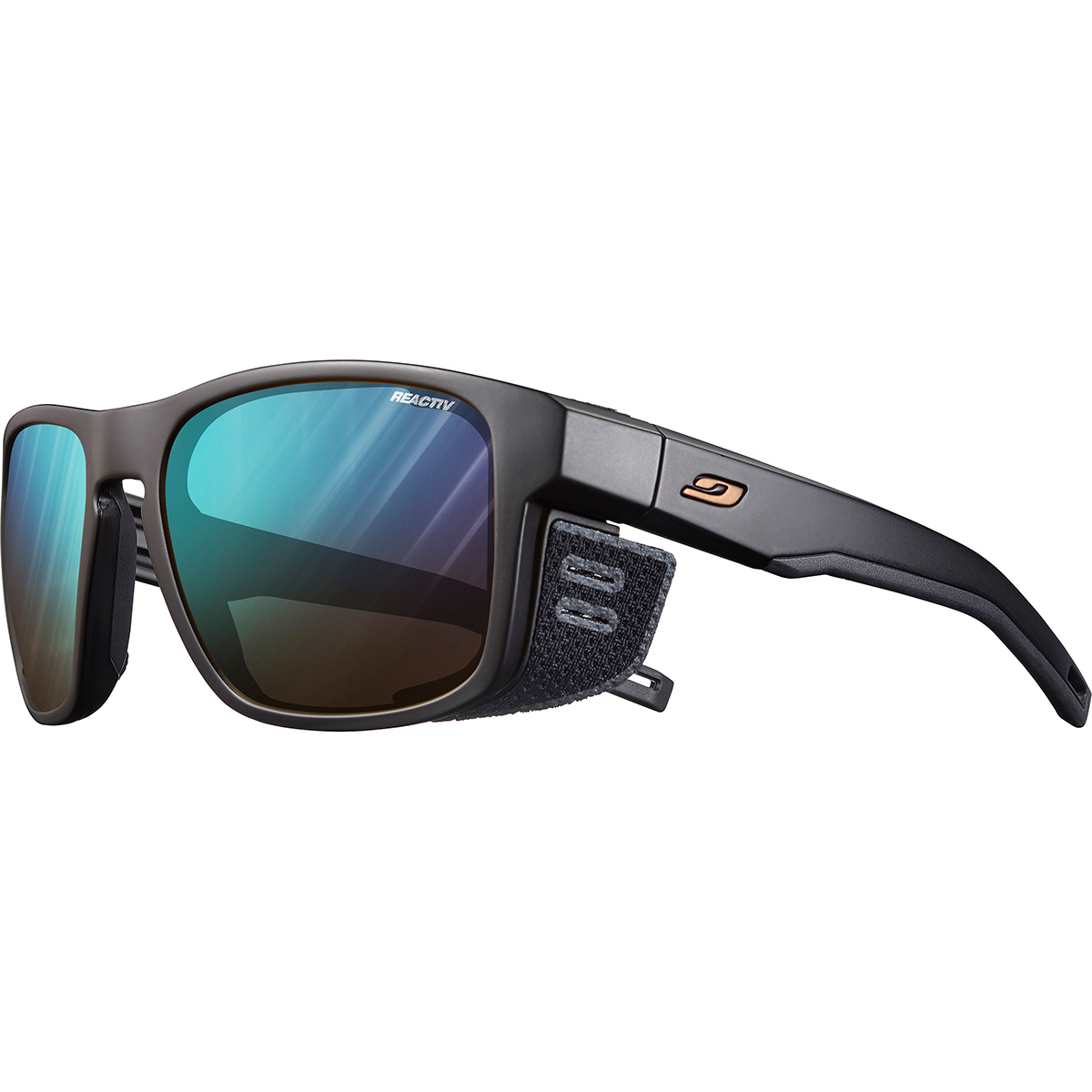 Julbo Shield M Reactiv Perforamce 2-4 Sportbrille (Größe One Size, schwarz)